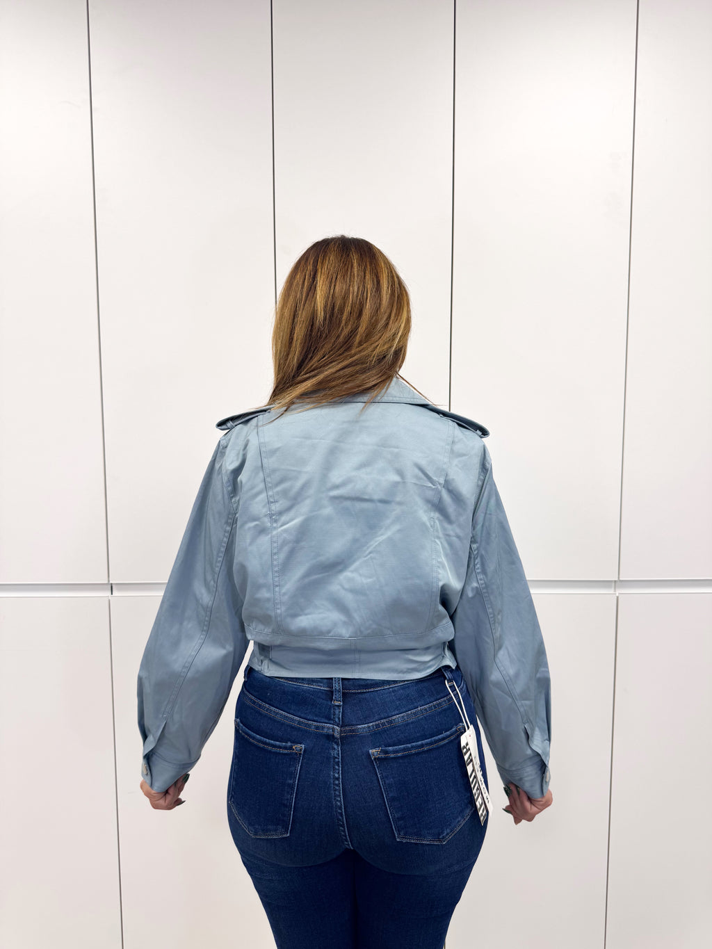 Chaqueta motera azul