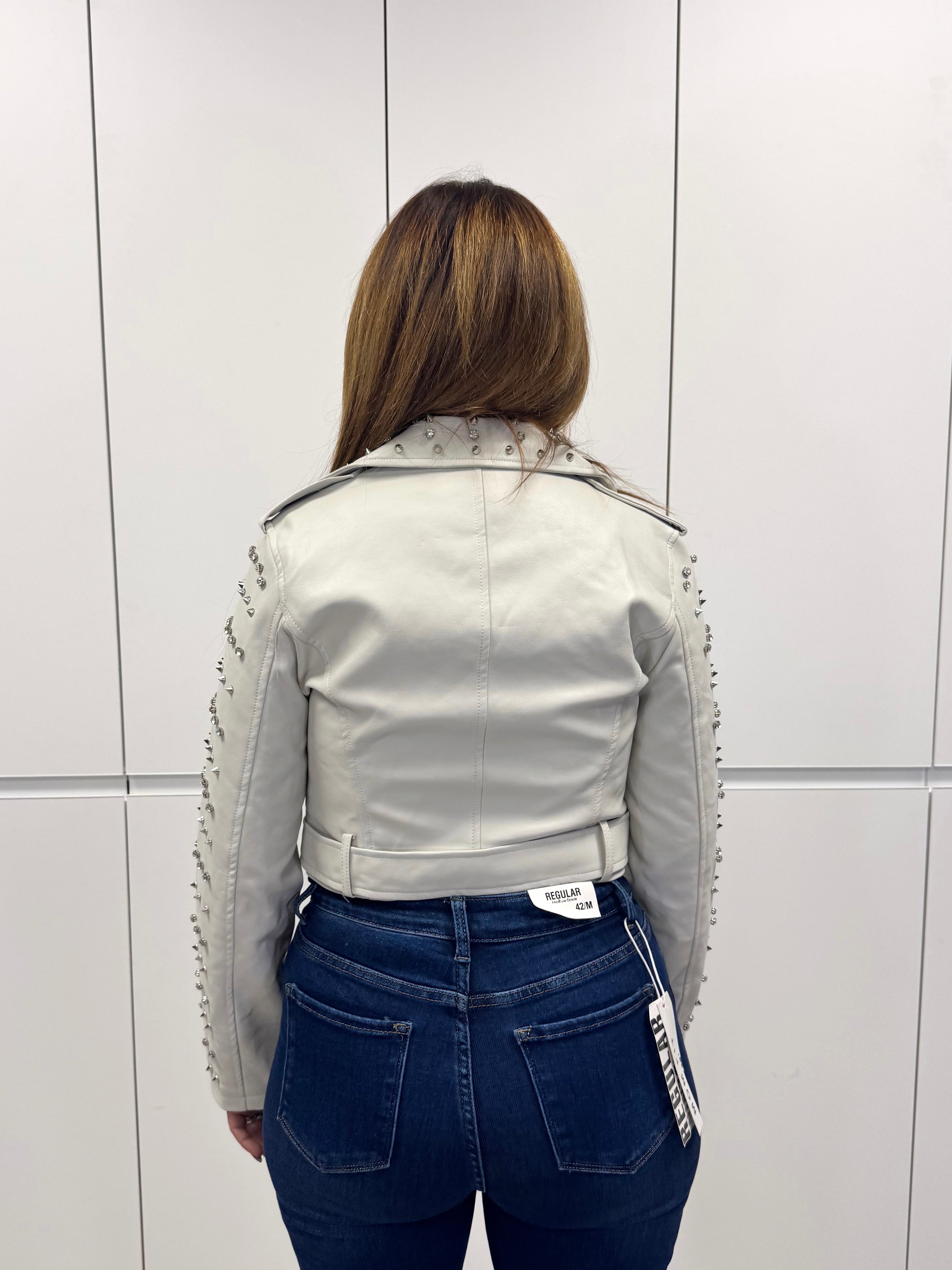 Chaqueta polipiel brillos