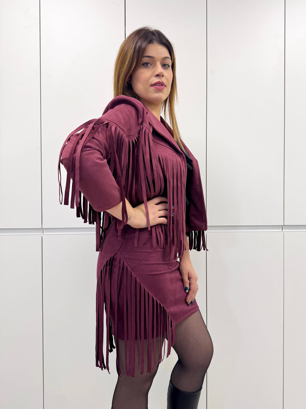 Chaqueta antelina flecos