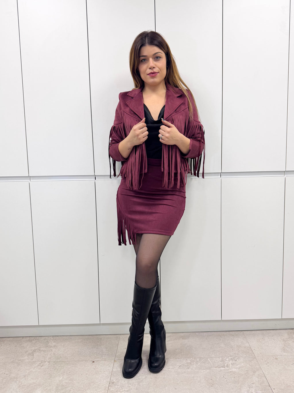 Falda antelina flecos