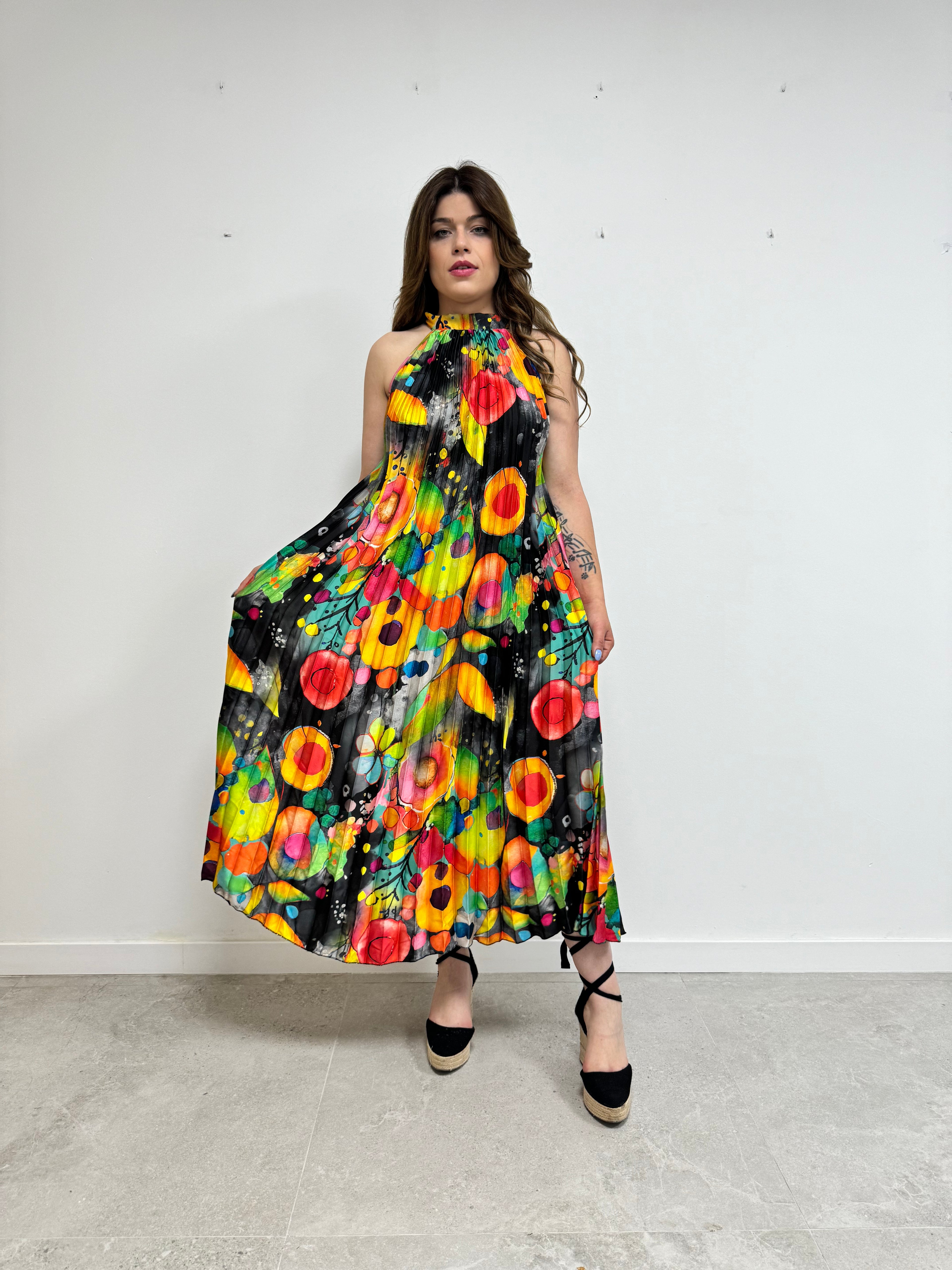 Vestido plisado colores