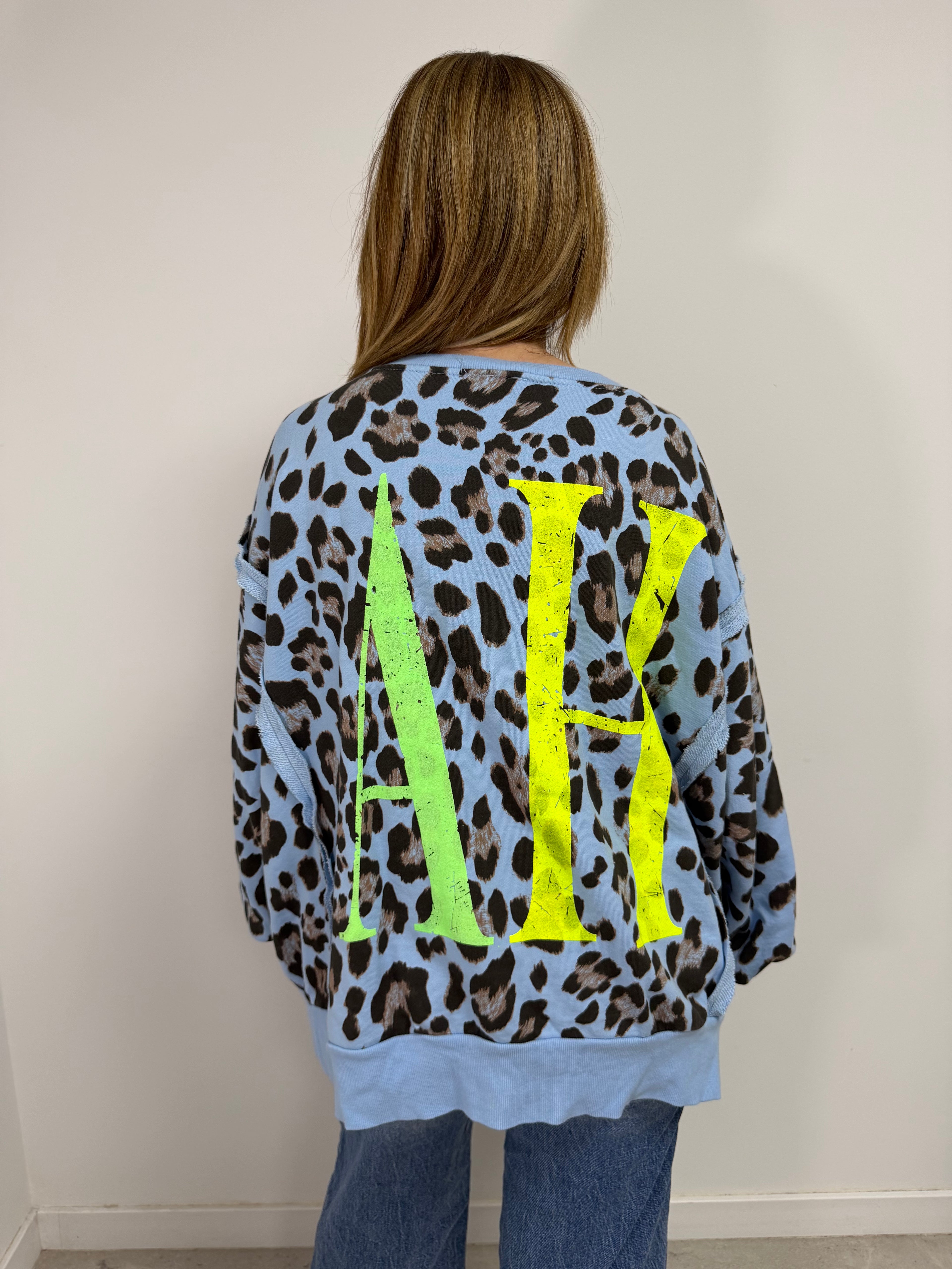 Sudadera leopardo azul