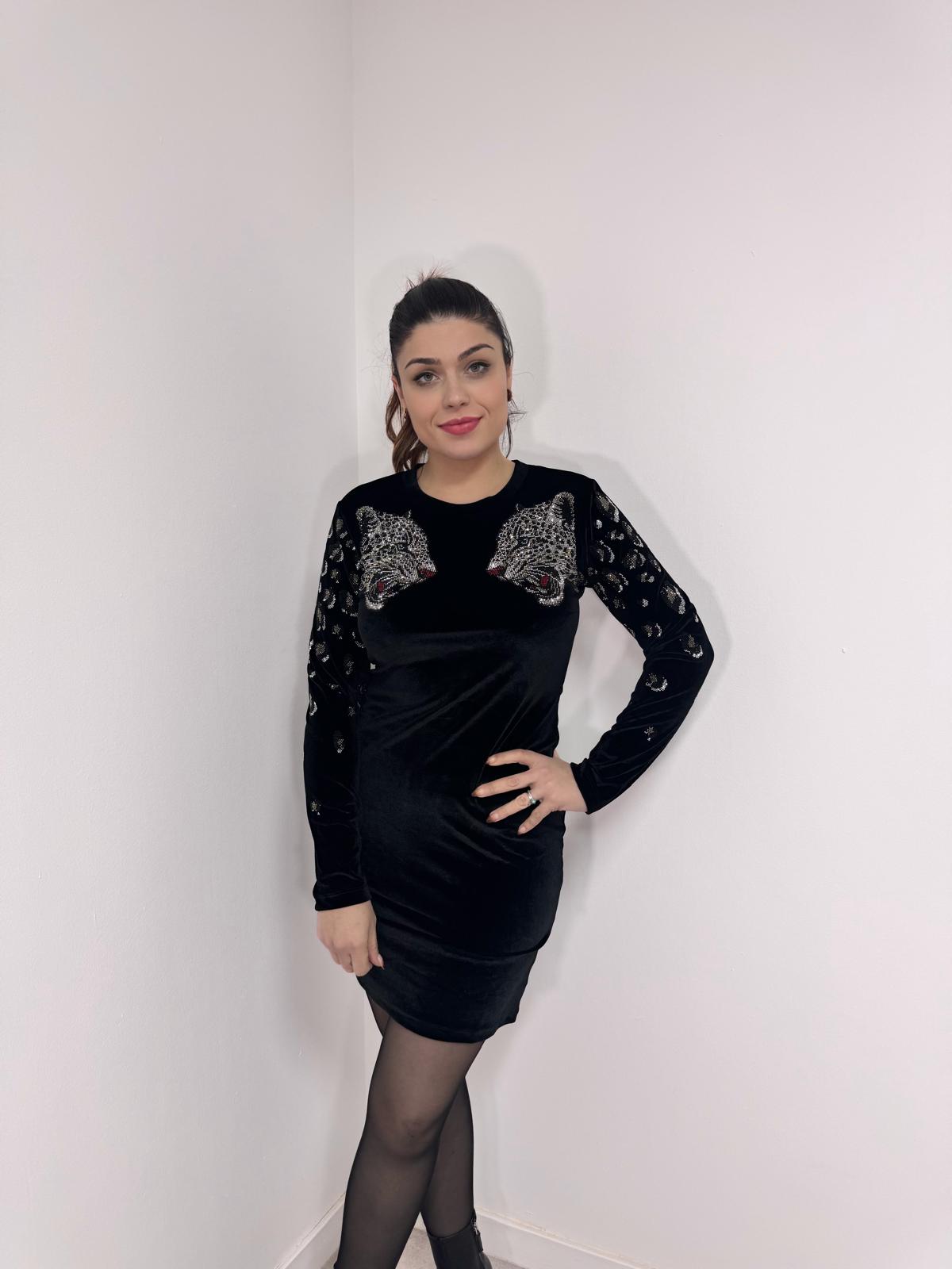 Vestido terciopelo tigres