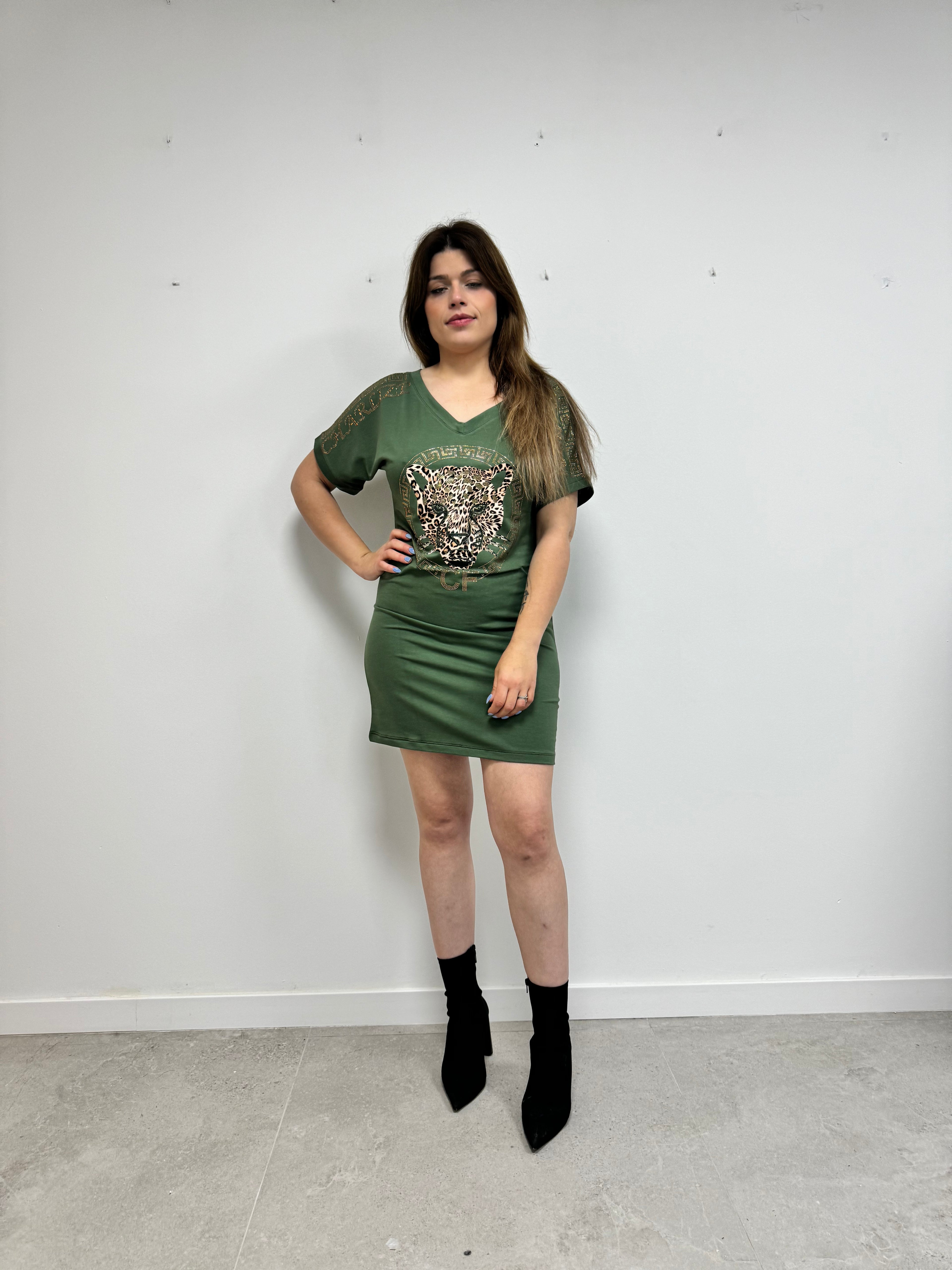 Vestido Felino Charlize verde