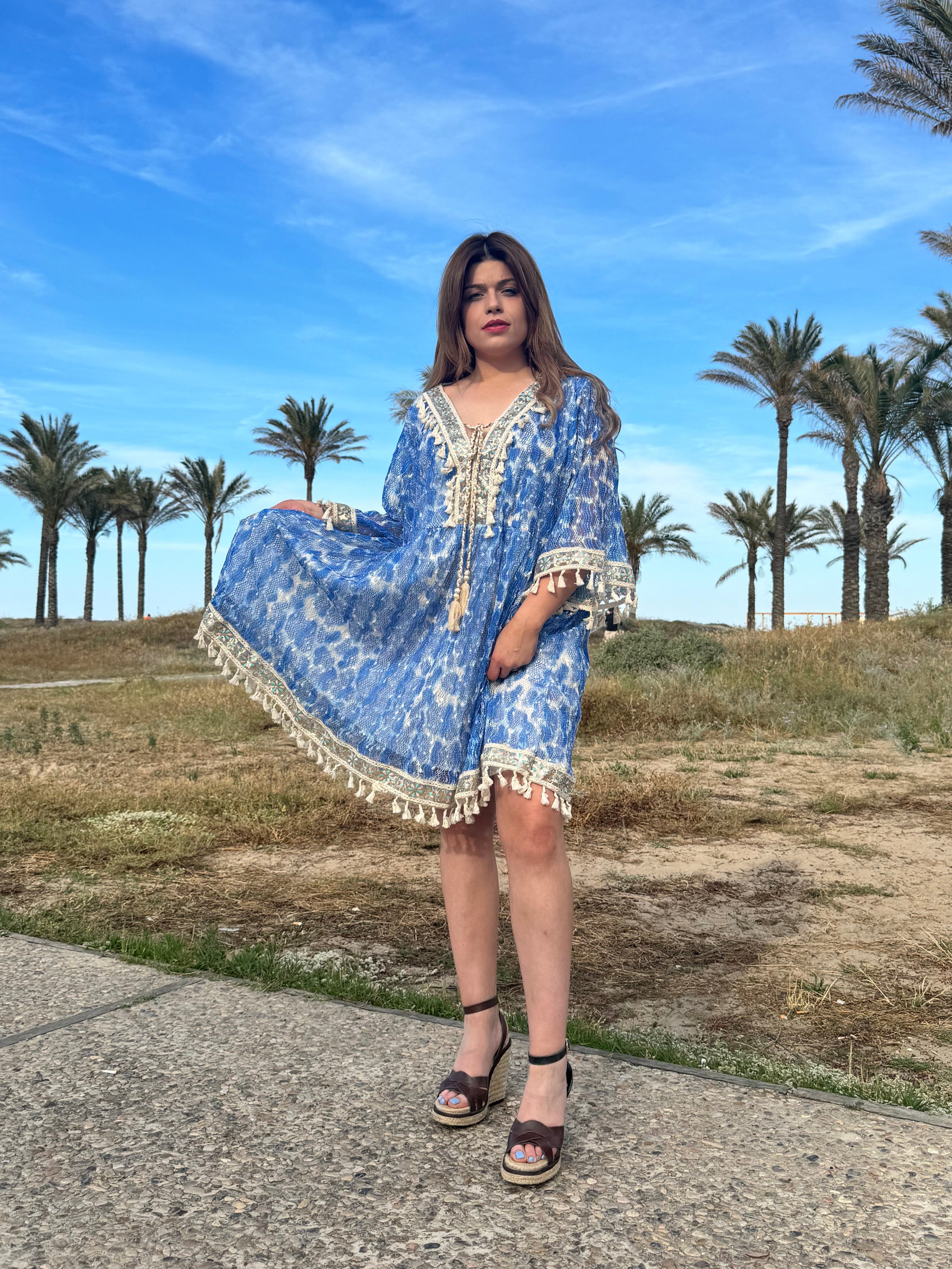 Vestido Maldivas azul  Iskia Shopping