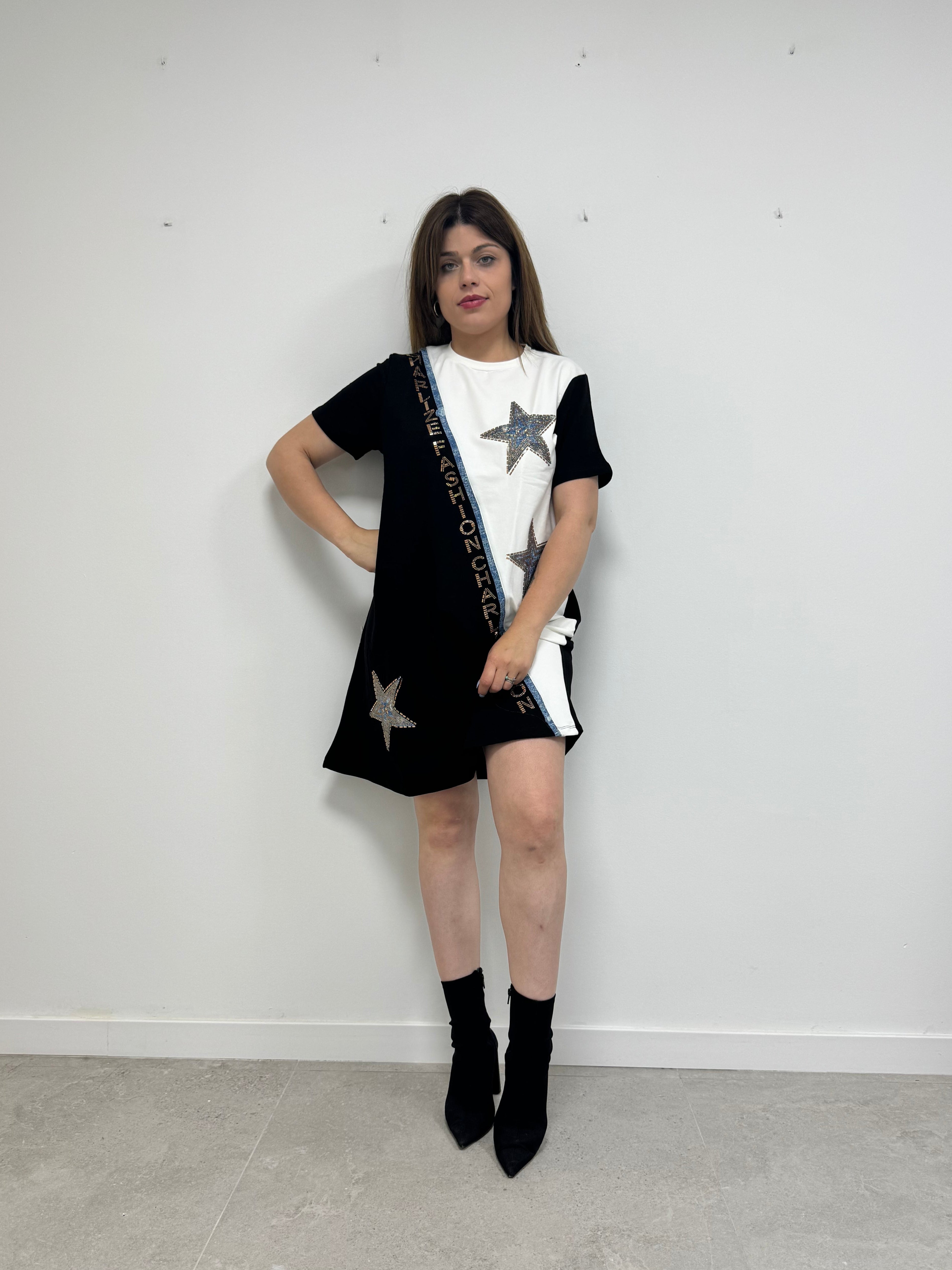 vestido contraste charlize