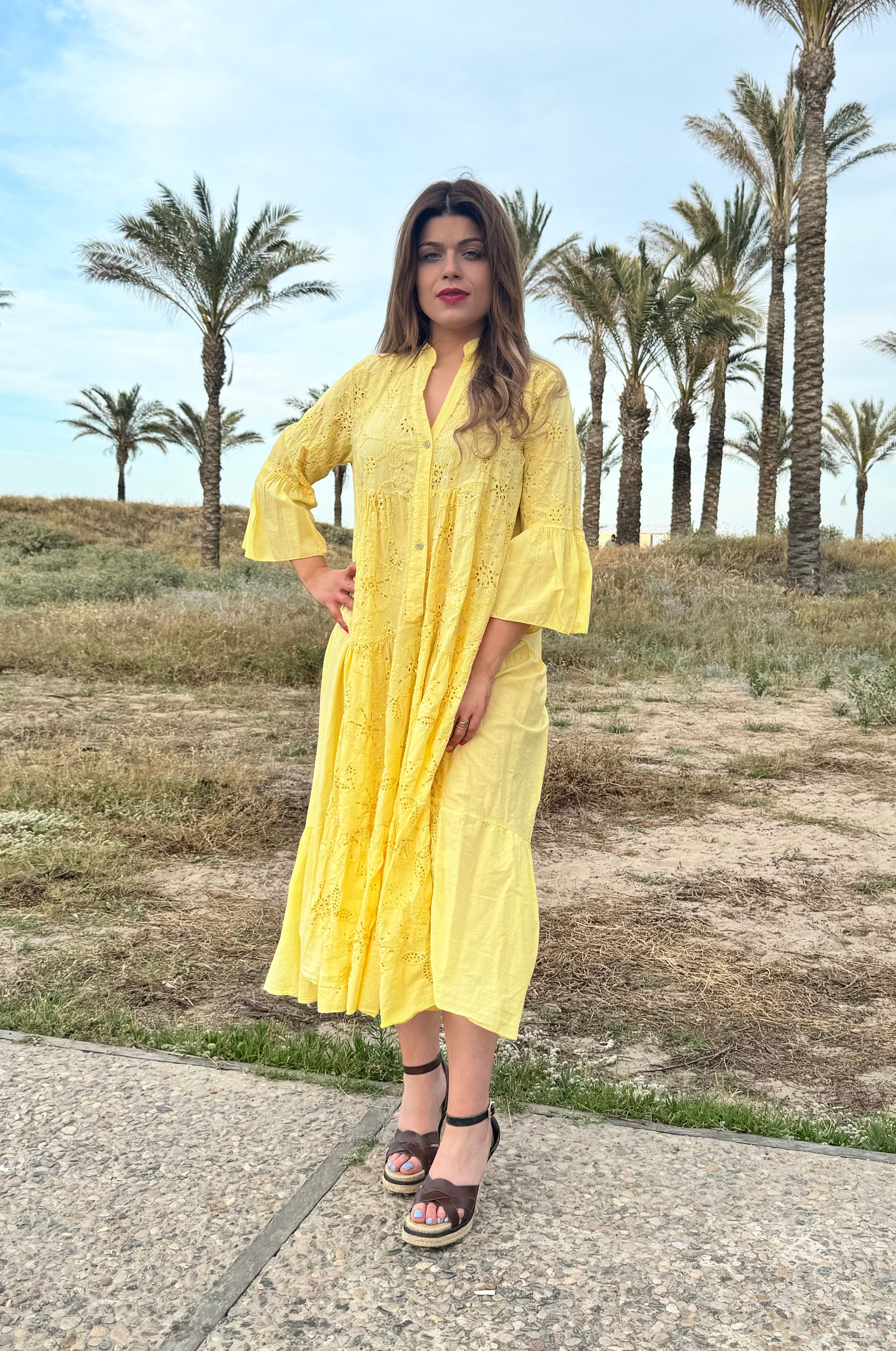 Vestido soleil amarillo iskia shopping