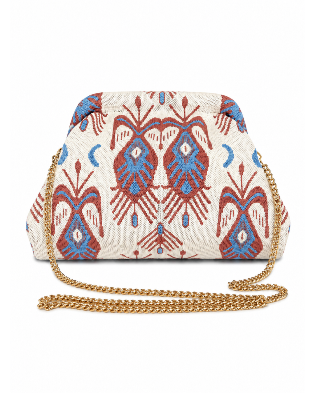 Bolso clutch étnico beige
