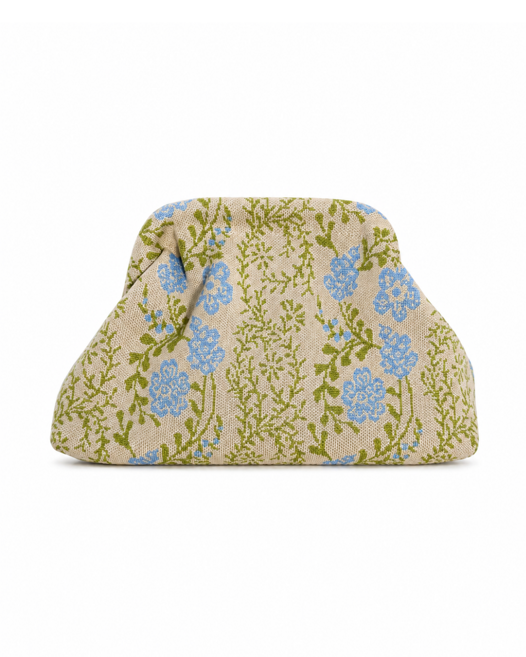 Bolso clutch étnico azul y terracota