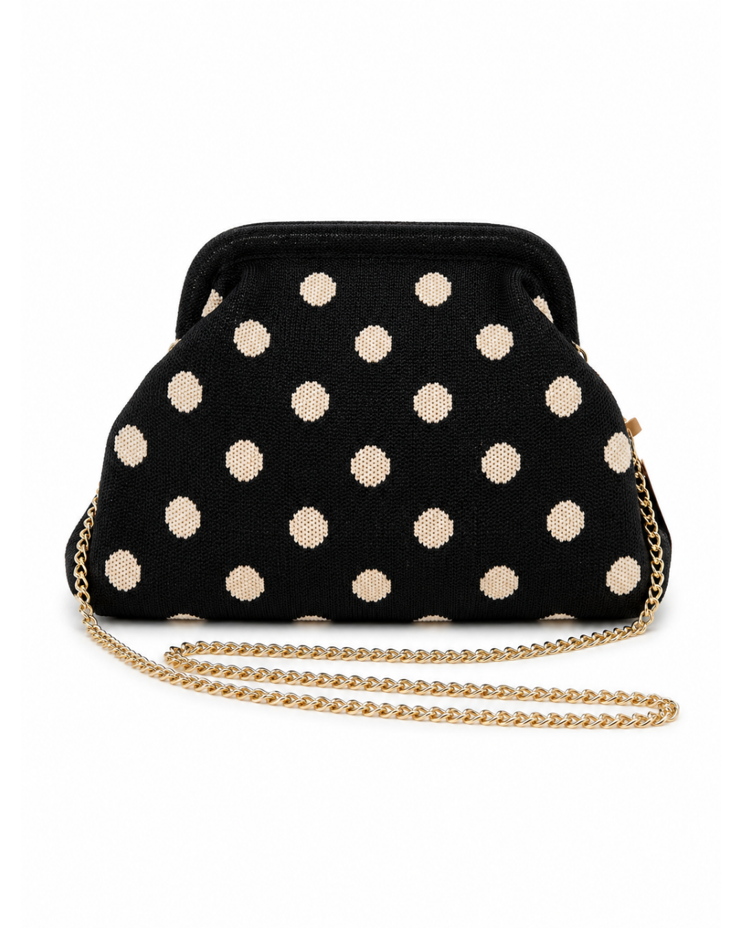 Bolso clutch lunares negro