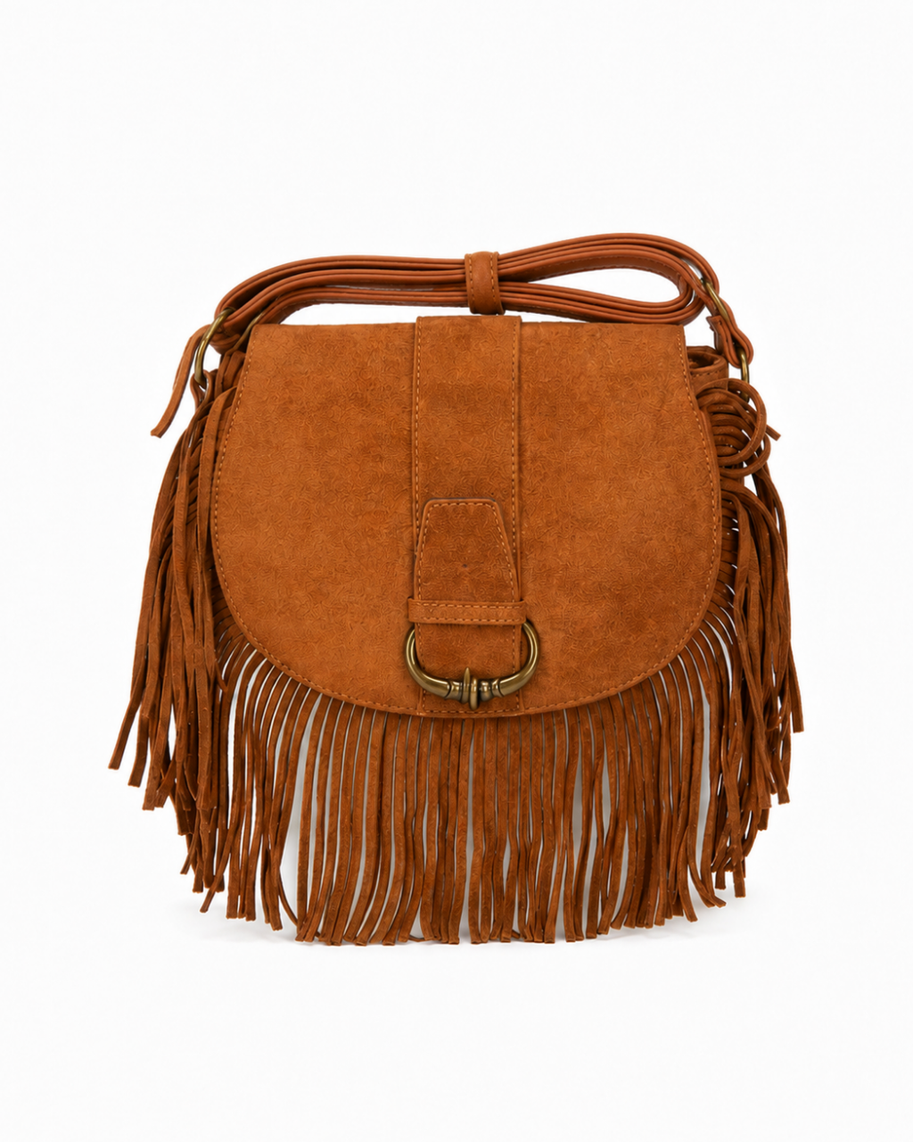 Bolso Bandolera Flecos con cierre