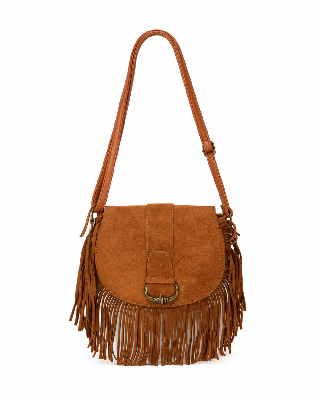 Bolso Bandolera Flecos con cierre