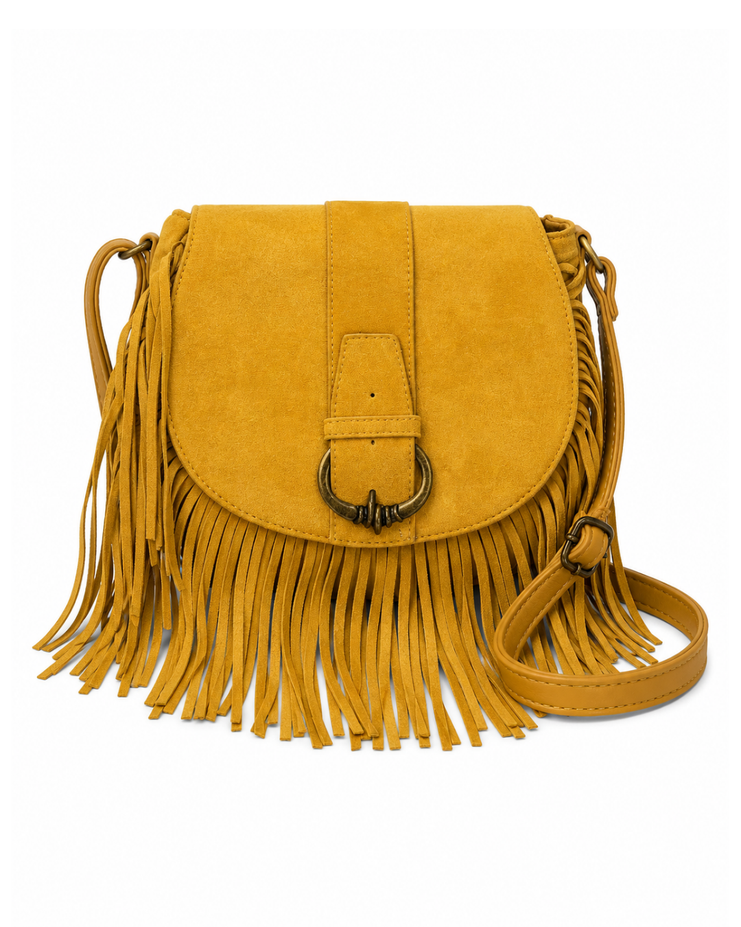 Bolso Bandolera Flecos con cierre