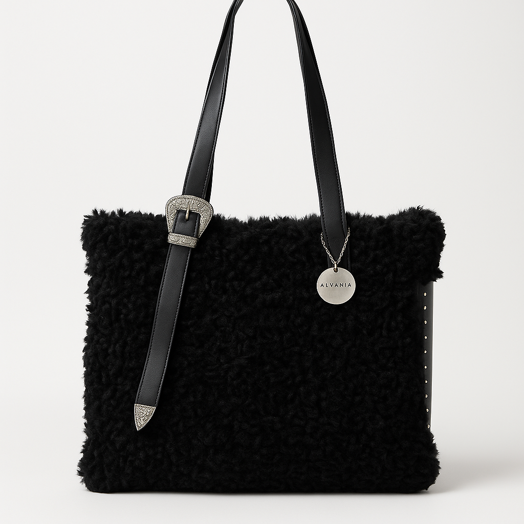 Bolso pelo maxi hebilla