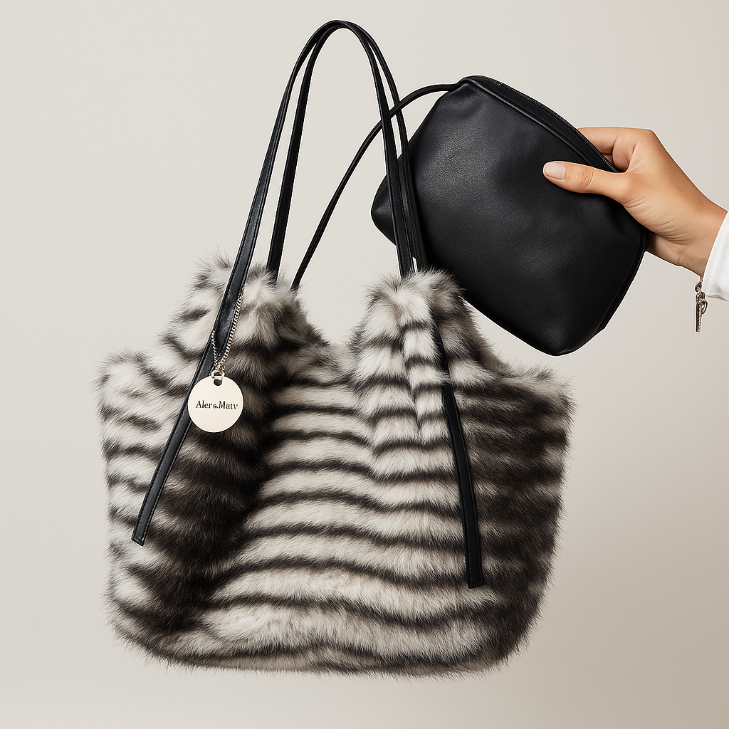 Bolso pelo maxi zebra