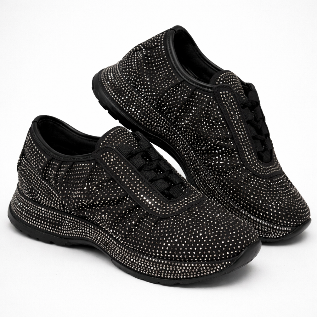 zapatillas brillos negras