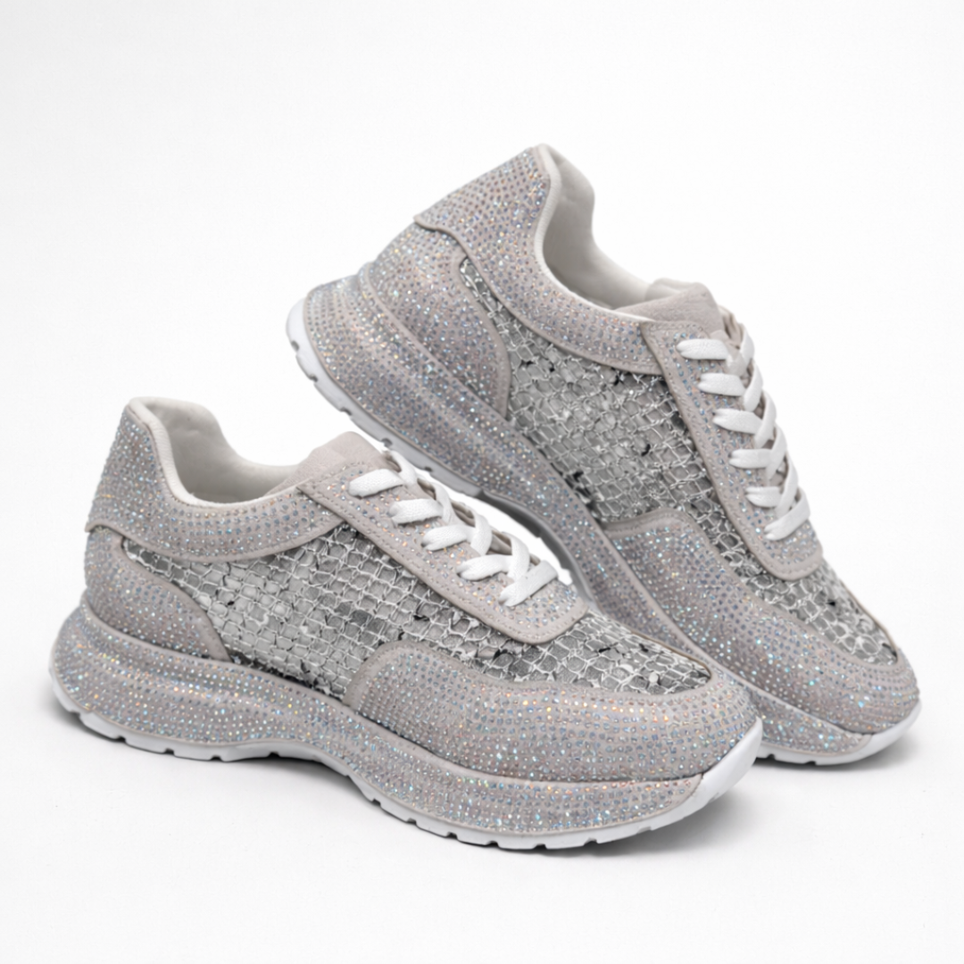 zapatillas brillos plata