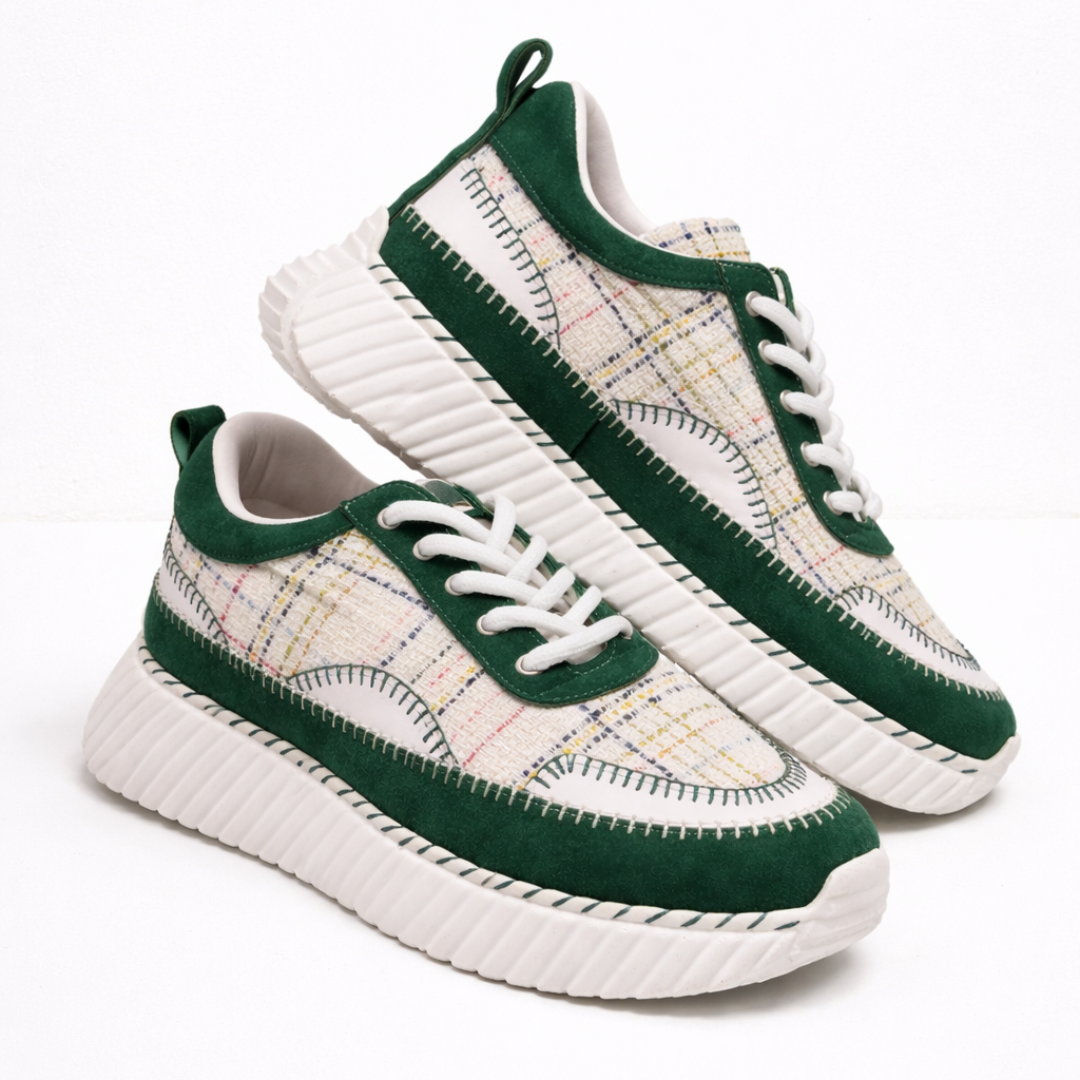 zapatillas bordeado verde