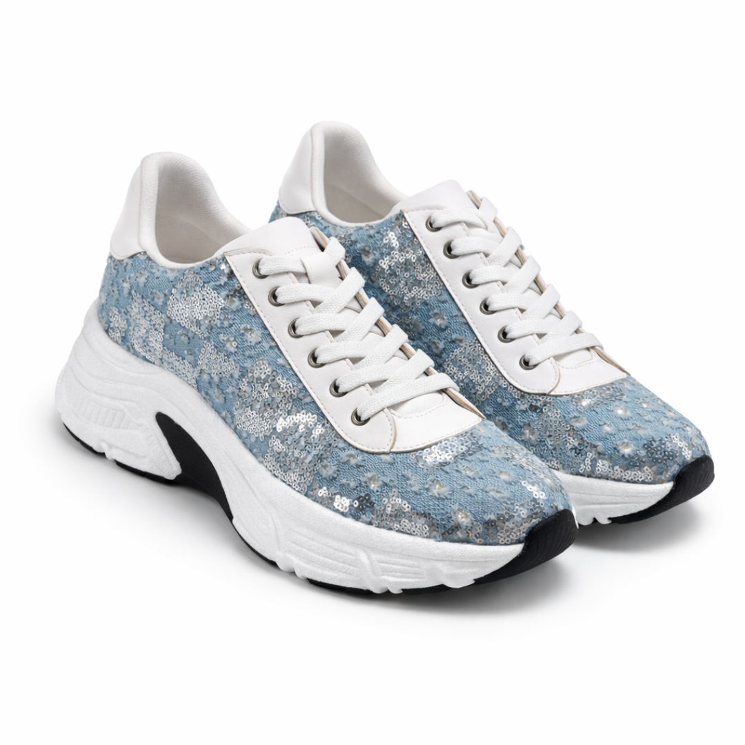 zapatillas denim brillo