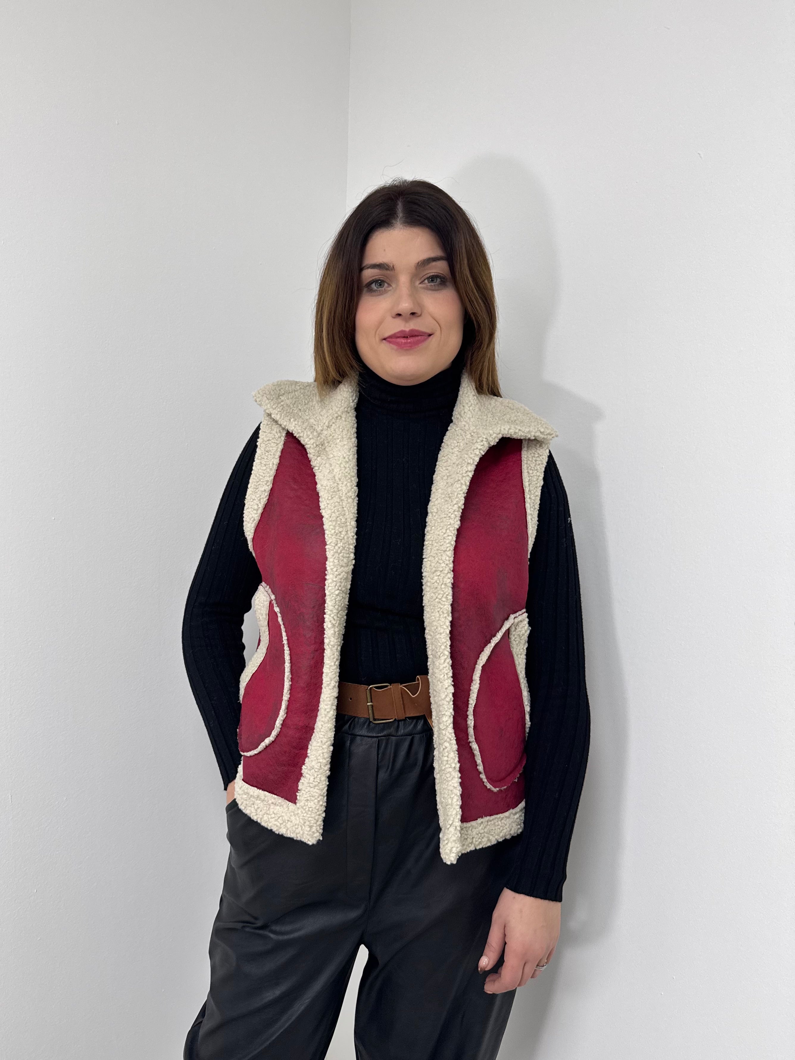 Chaleco borrego ante corto