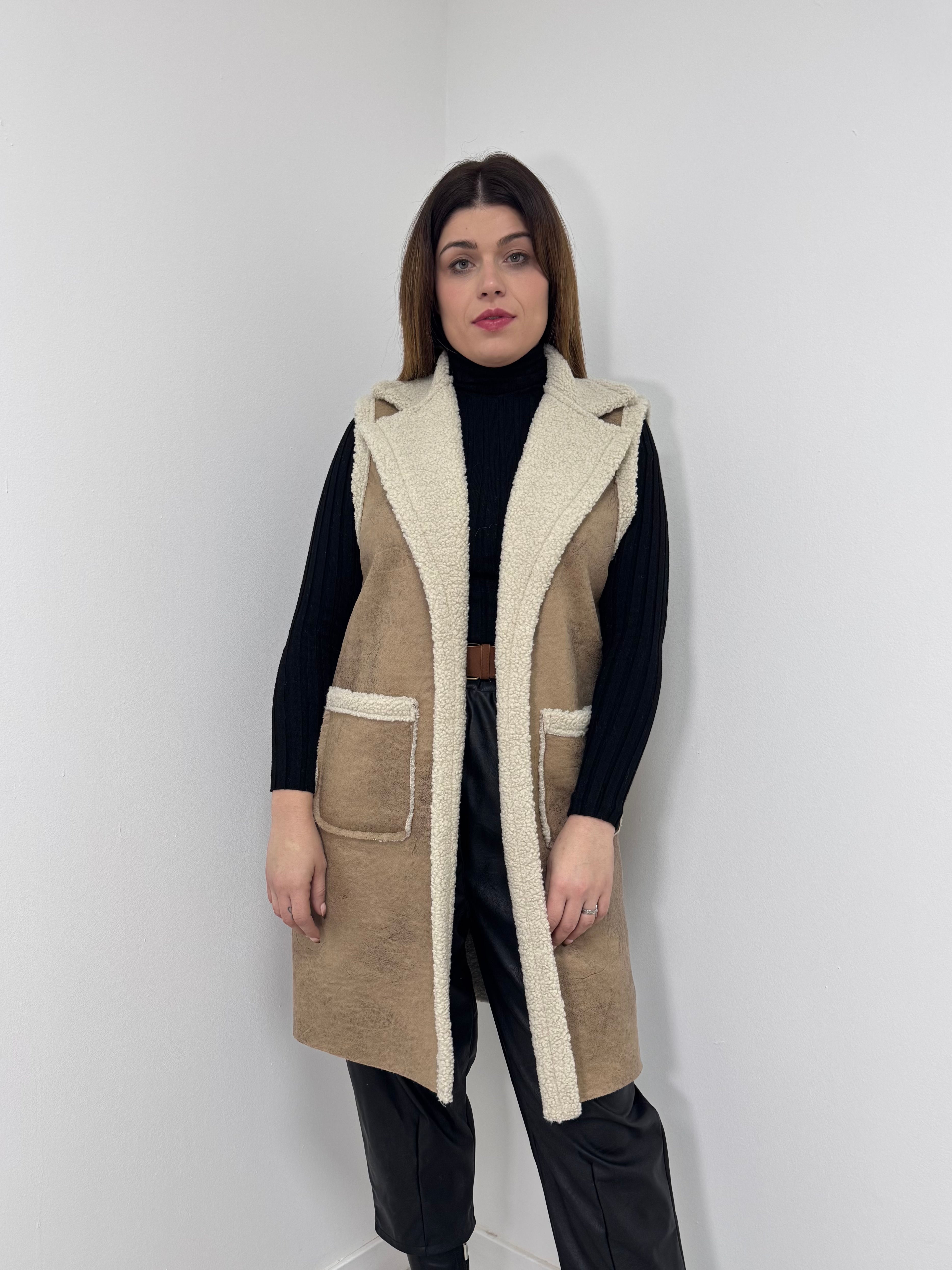 chaleco borrego ante largo