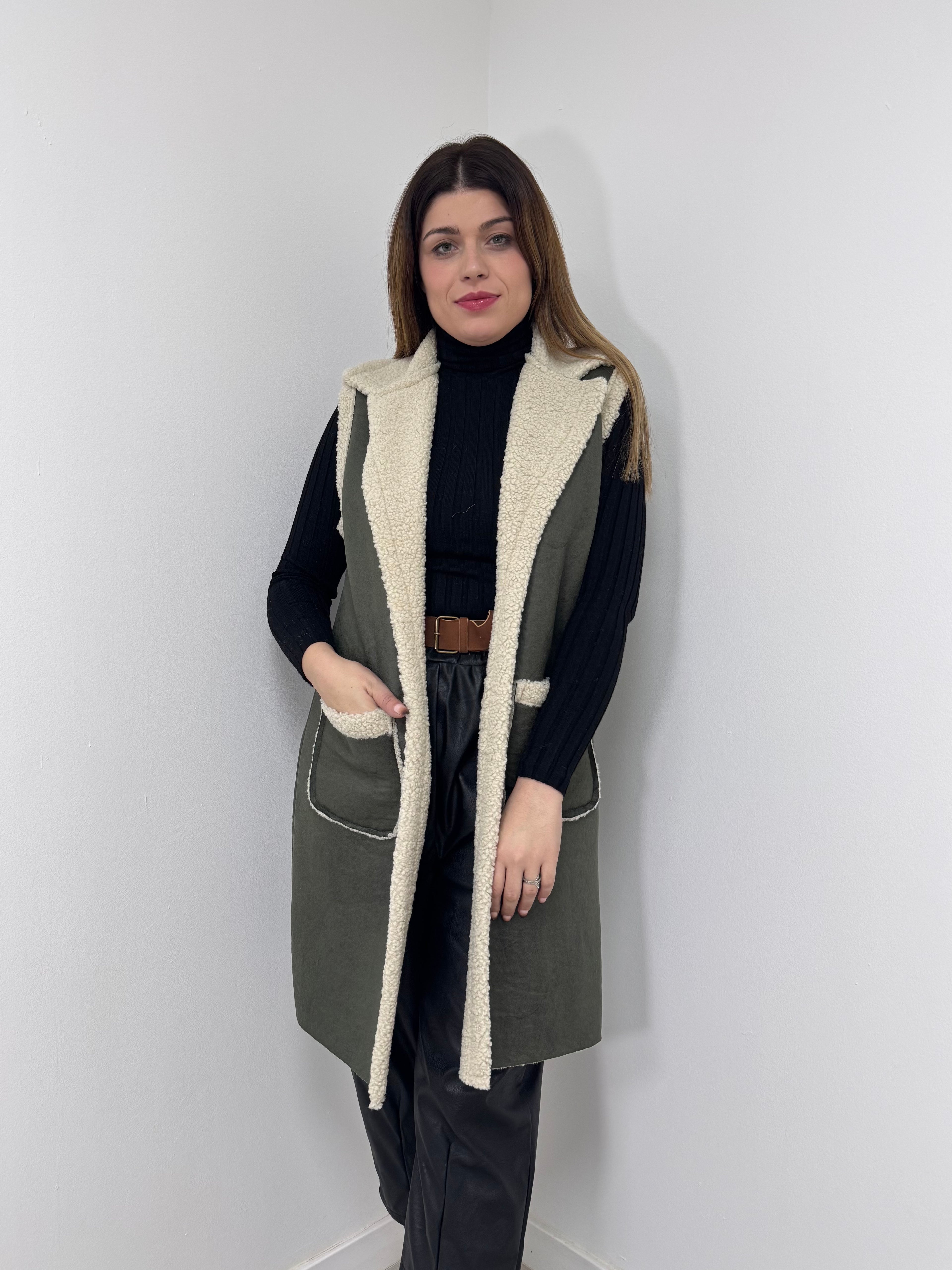 chaleco borrego ante largo