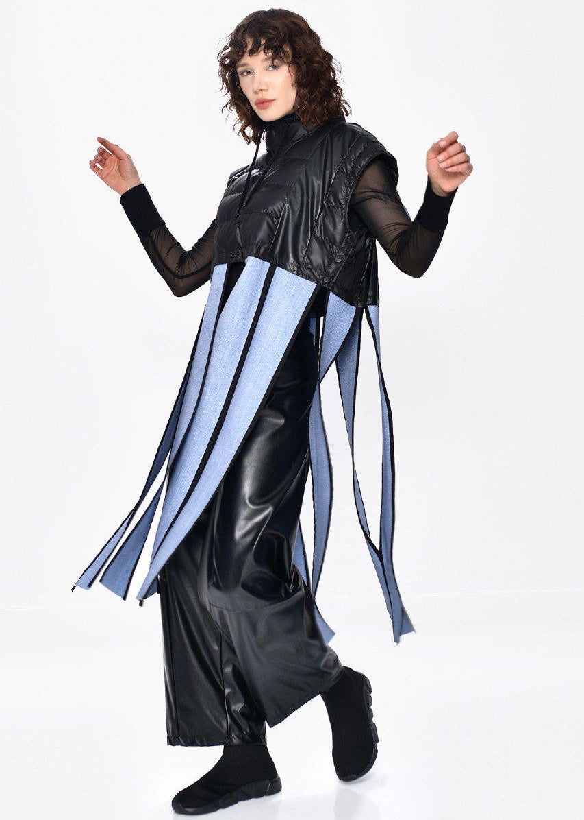 Chaleco flecos denim