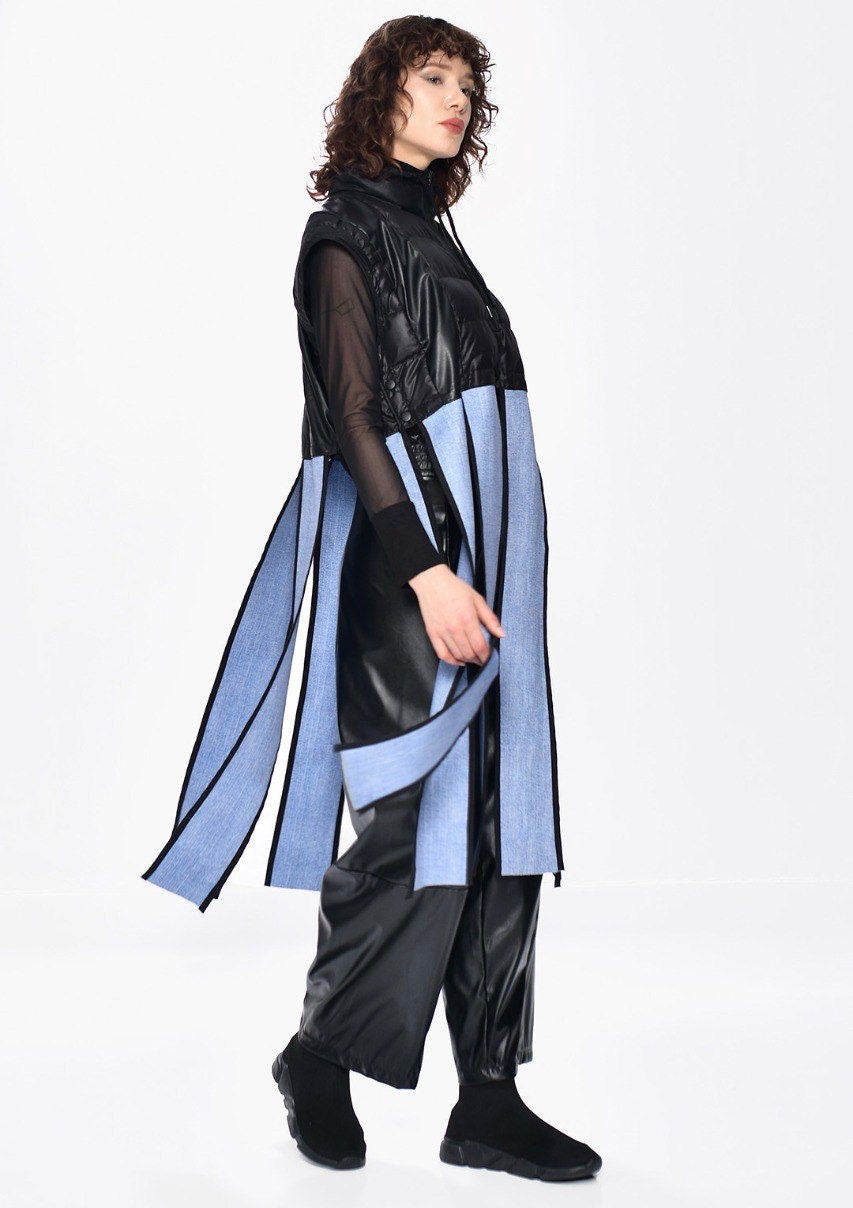 Chaleco flecos denim