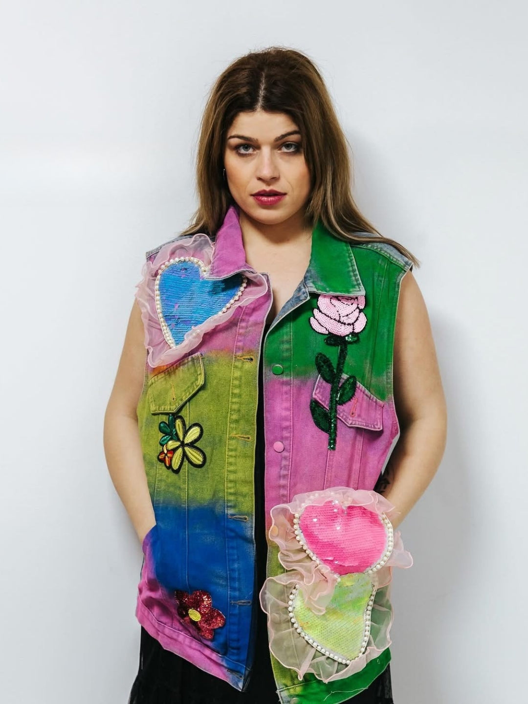 Chaleco vaquero tul colores