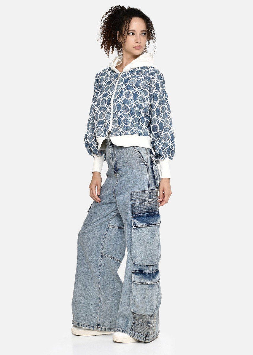 Chaqueta acolchada geométrica