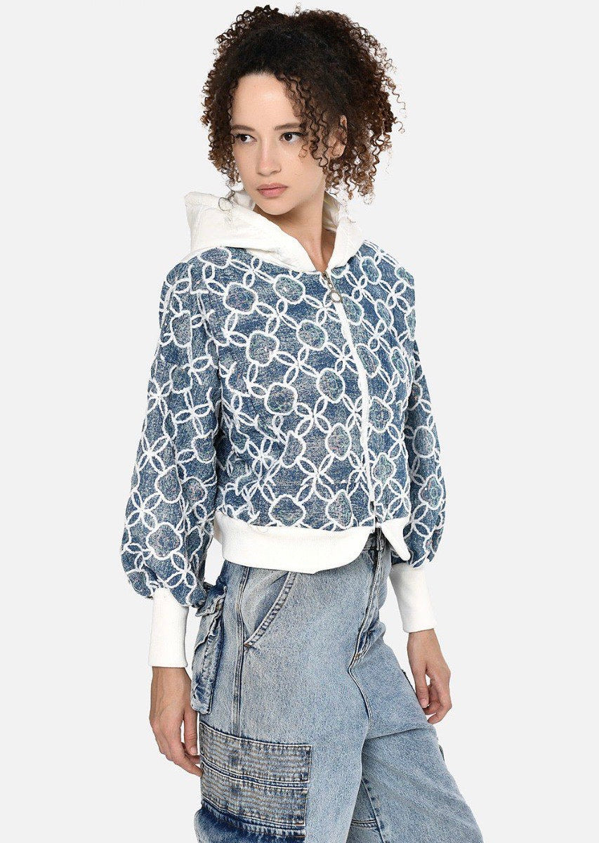 Chaqueta acolchada geométrica