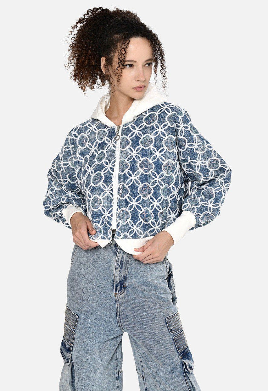 Chaqueta acolchada geométrica