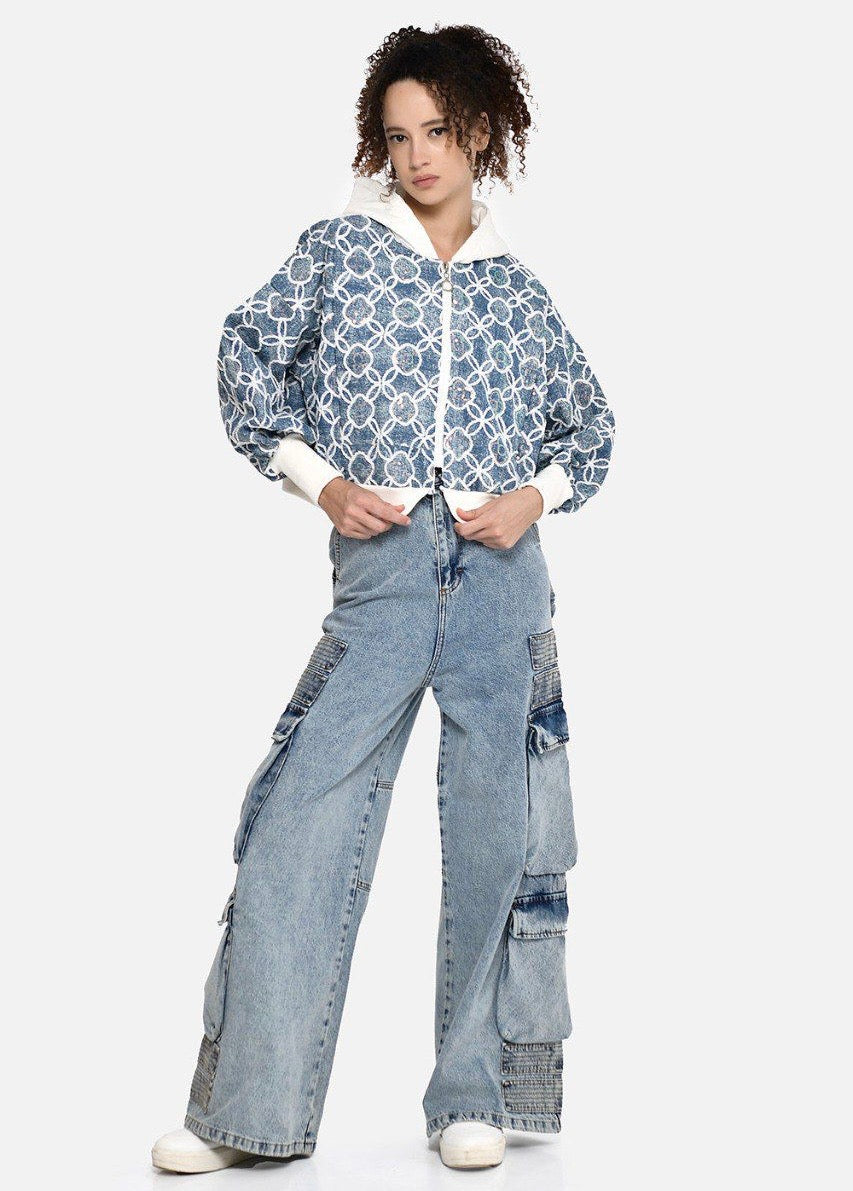 Chaqueta acolchada geométrica