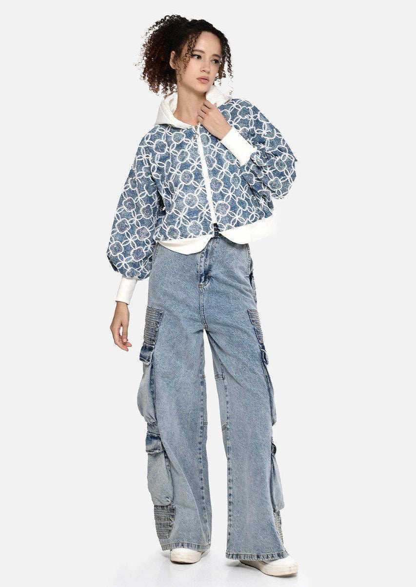 Chaqueta acolchada geométrica