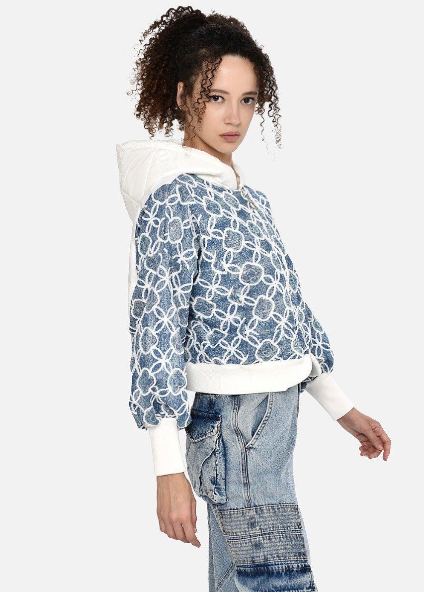 Chaqueta acolchada geométrica