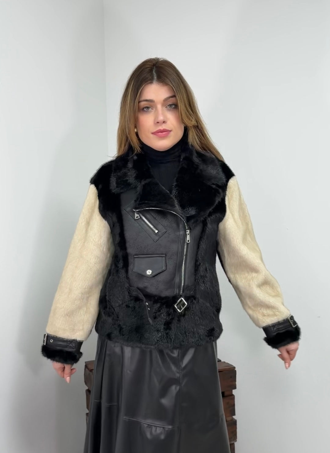 Cazadora polipiel pelo