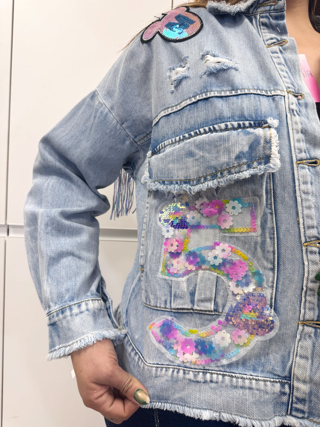 Chaqueta vaquera flecos disney