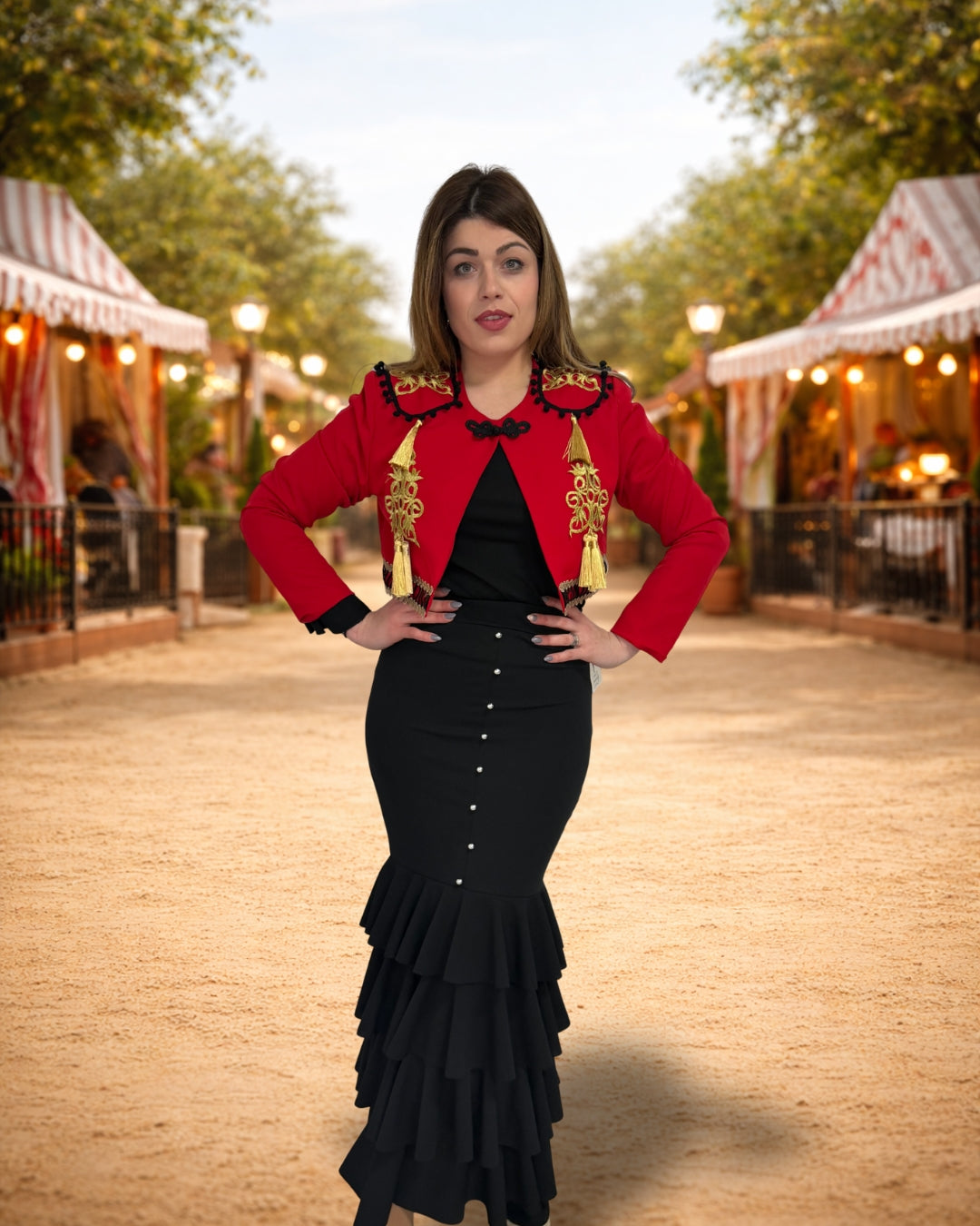 Torera flamenca sin flecos