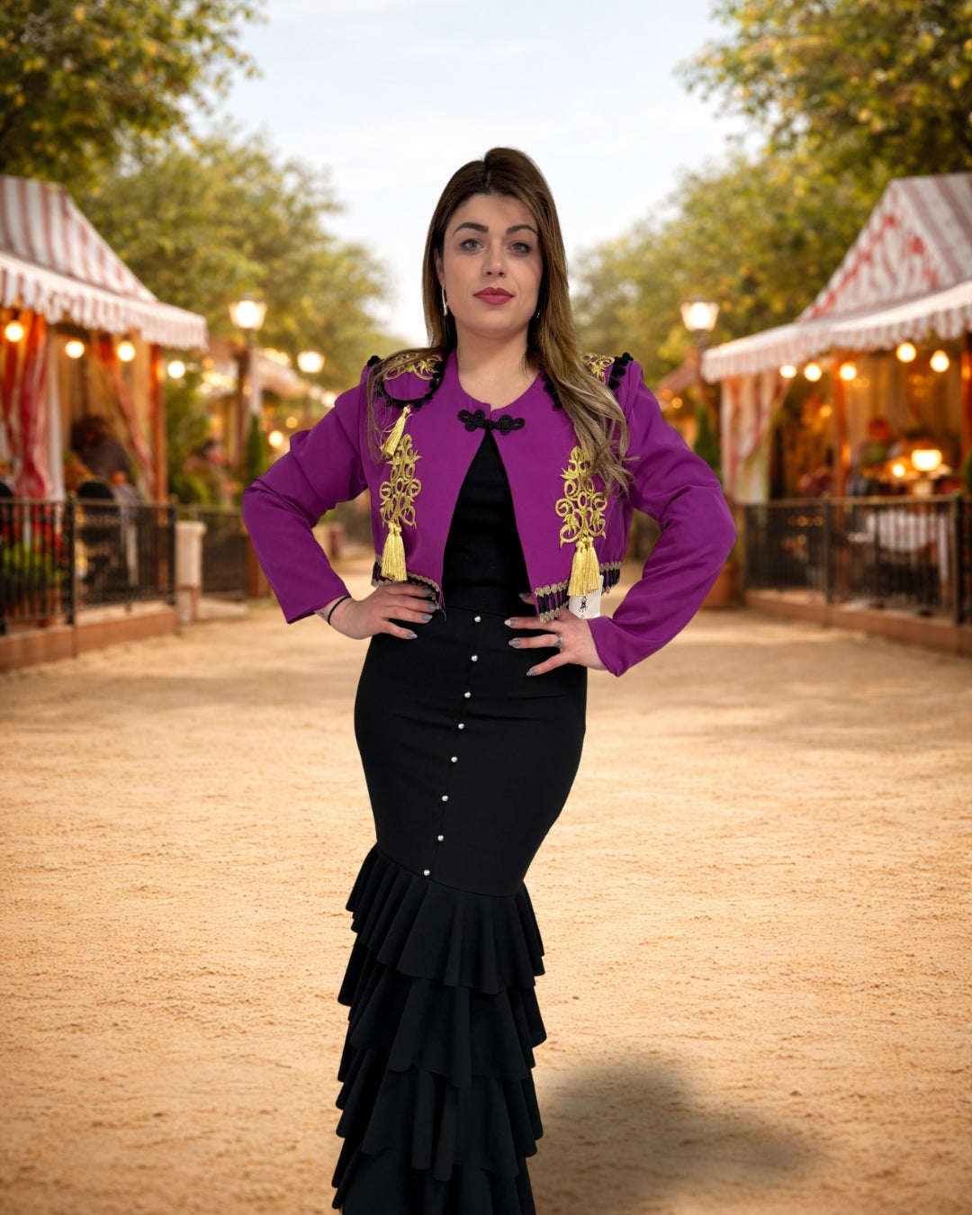 Torera flamenca sin flecos