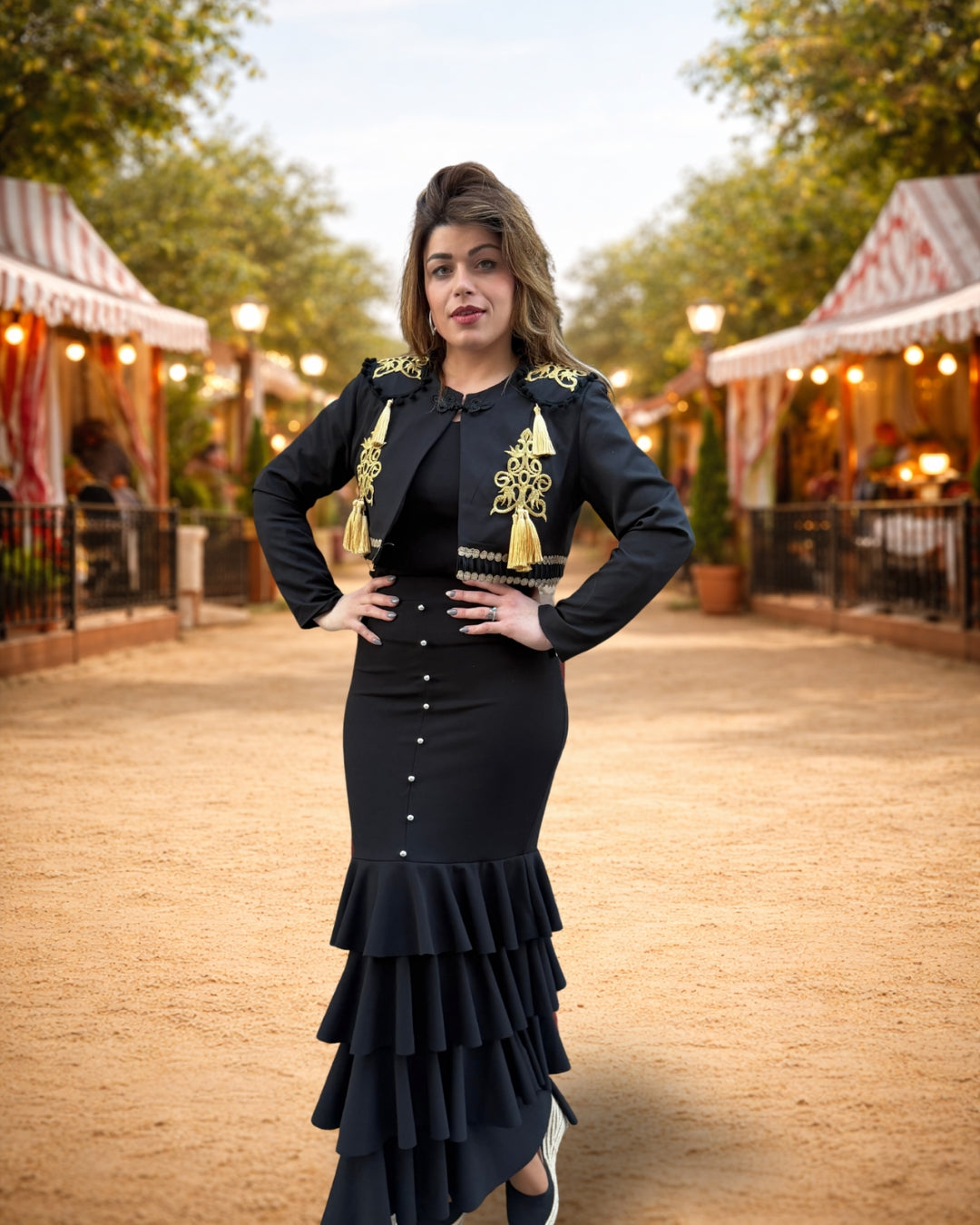 Torera flamenca sin flecos