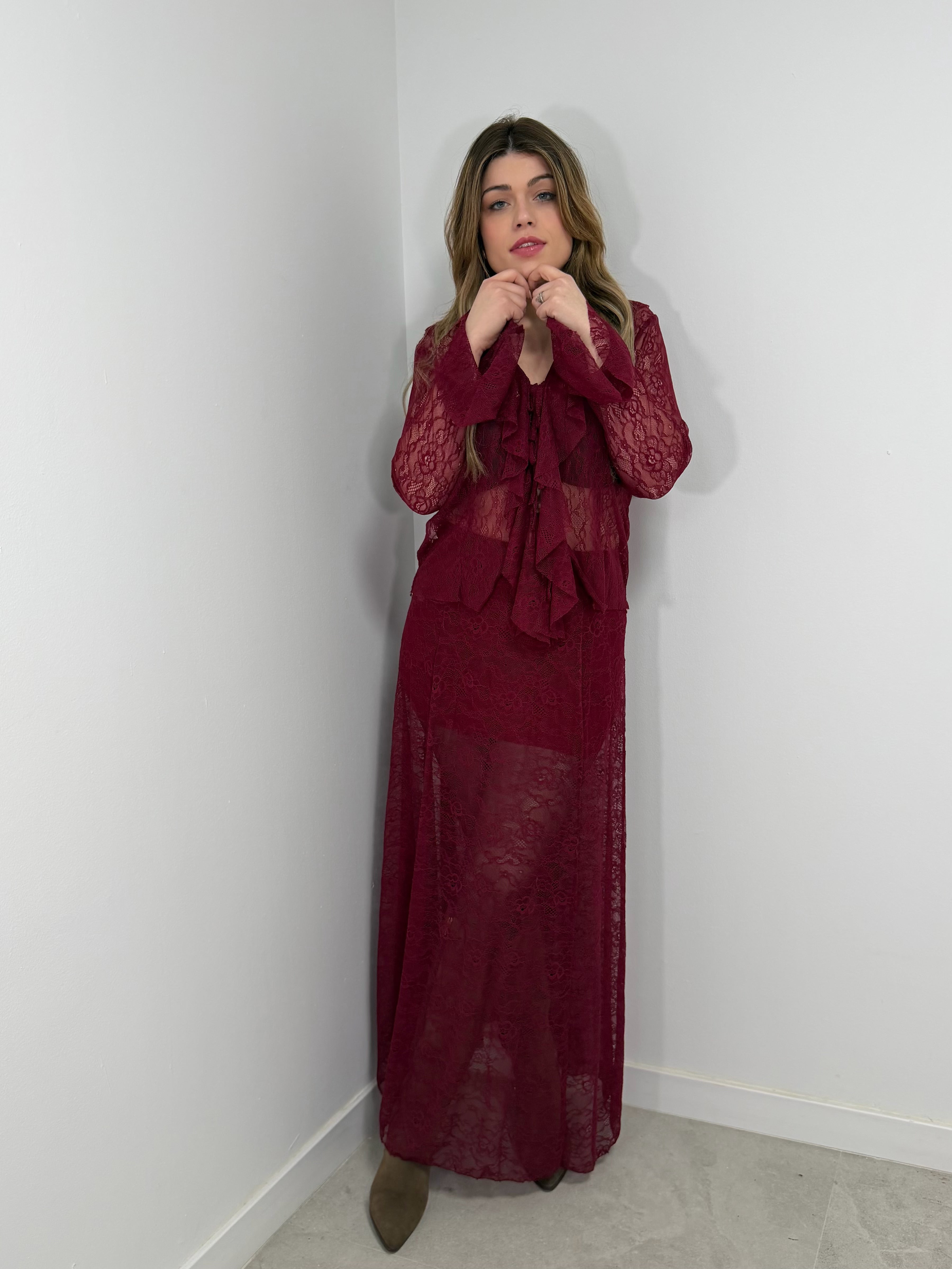 Conjunto encaje volante