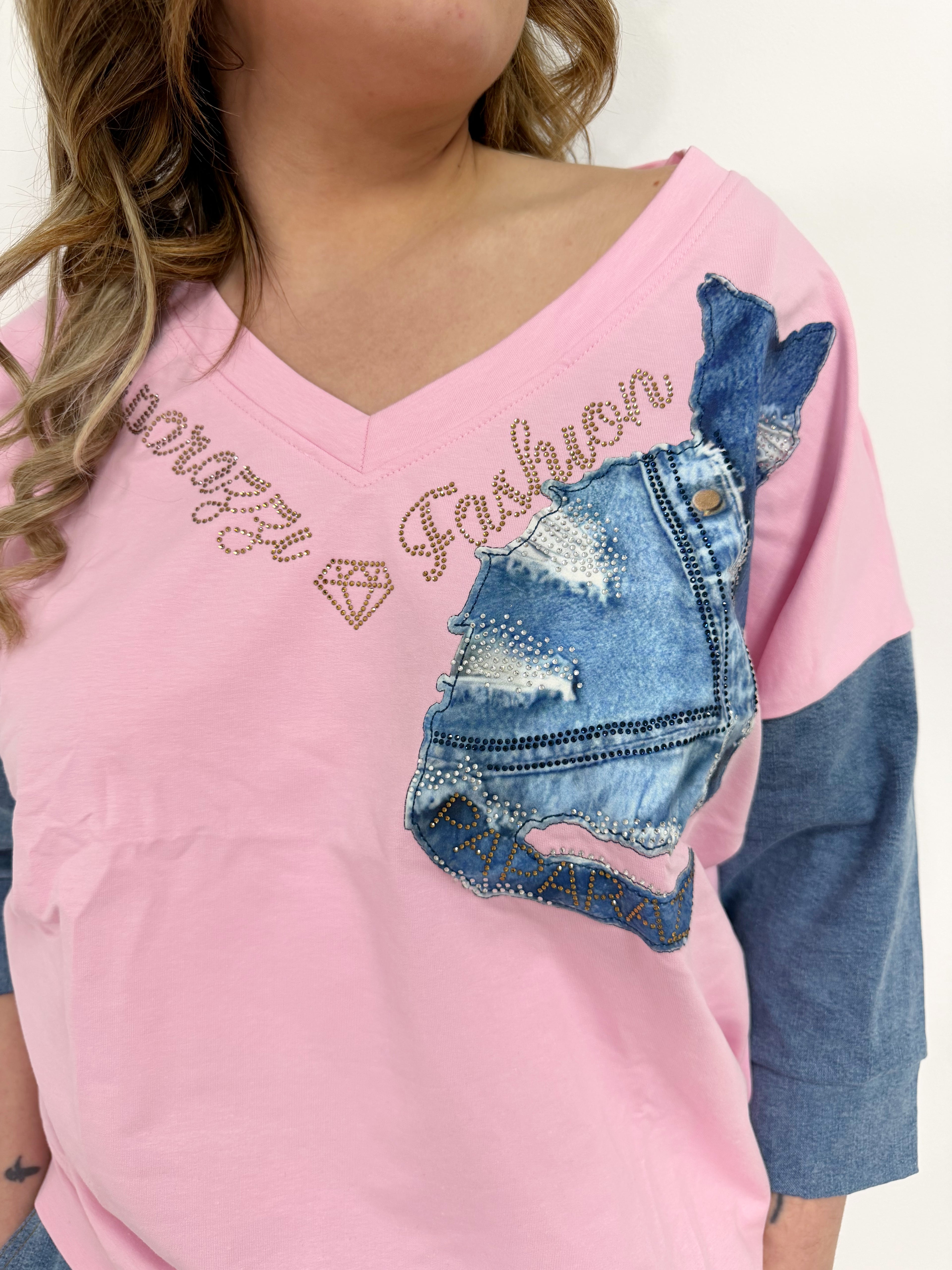 Conjunto sport rosa/denim