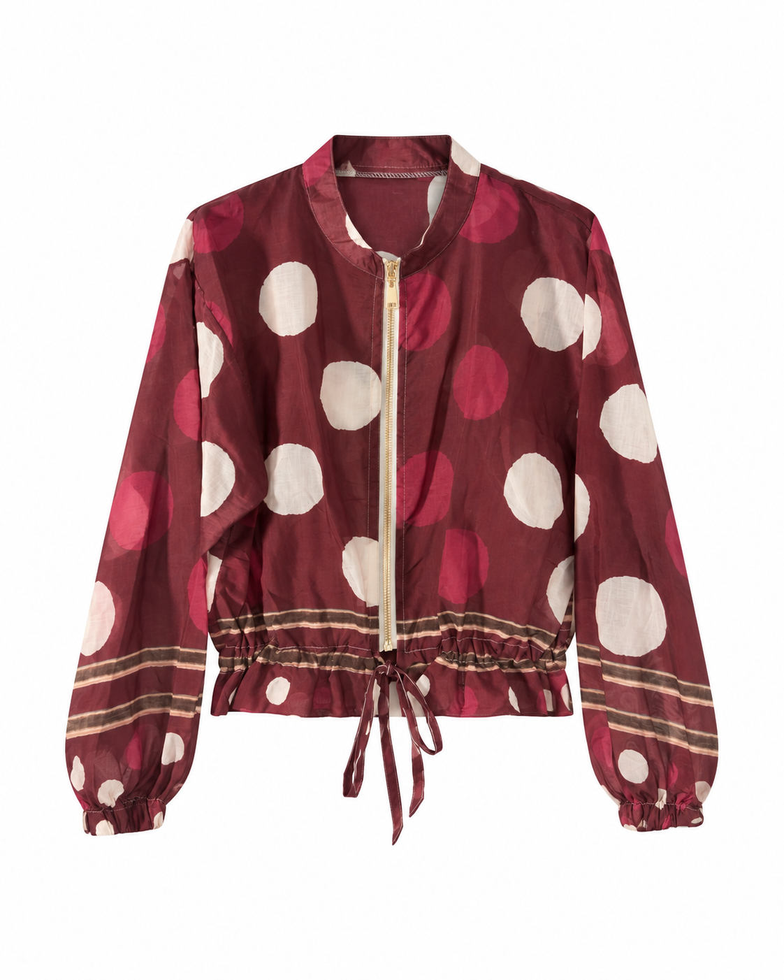 Bomber fina lunares roja