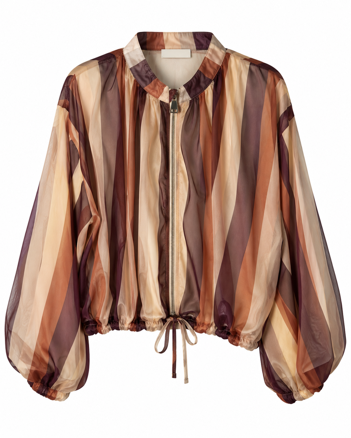 Bomber fina rayas marrón