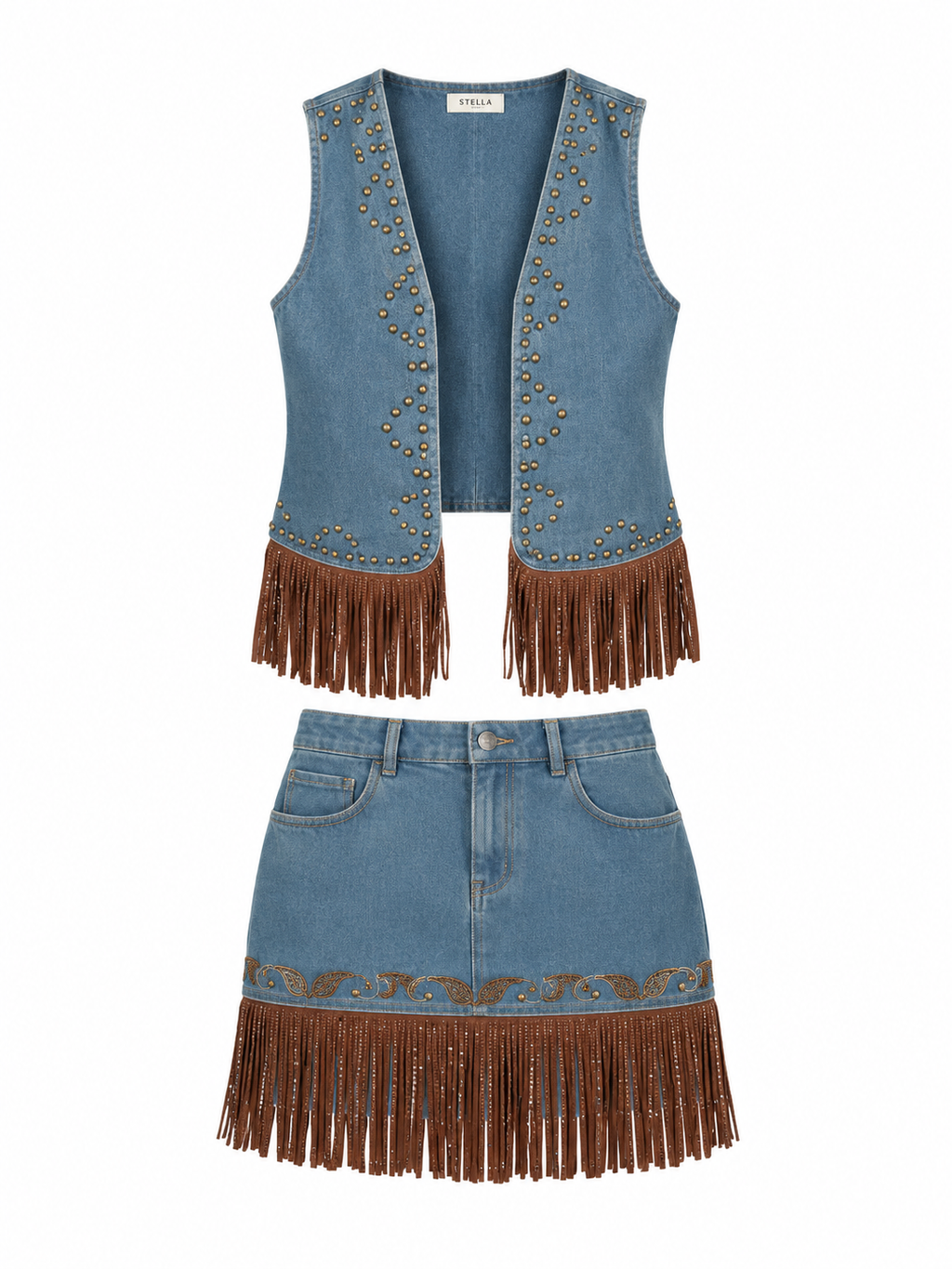 Chaleco flecos cowboy