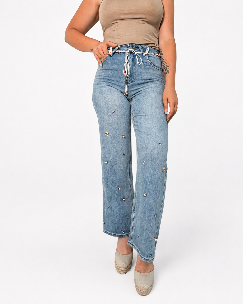 Vaquero Denim Cinturón Boho