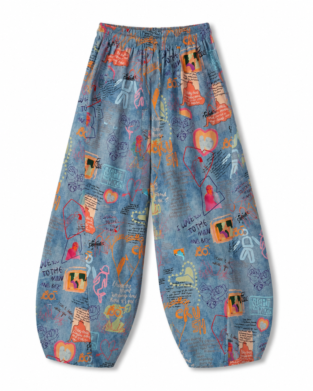 Pantalón Bombacho Graffiti Denim