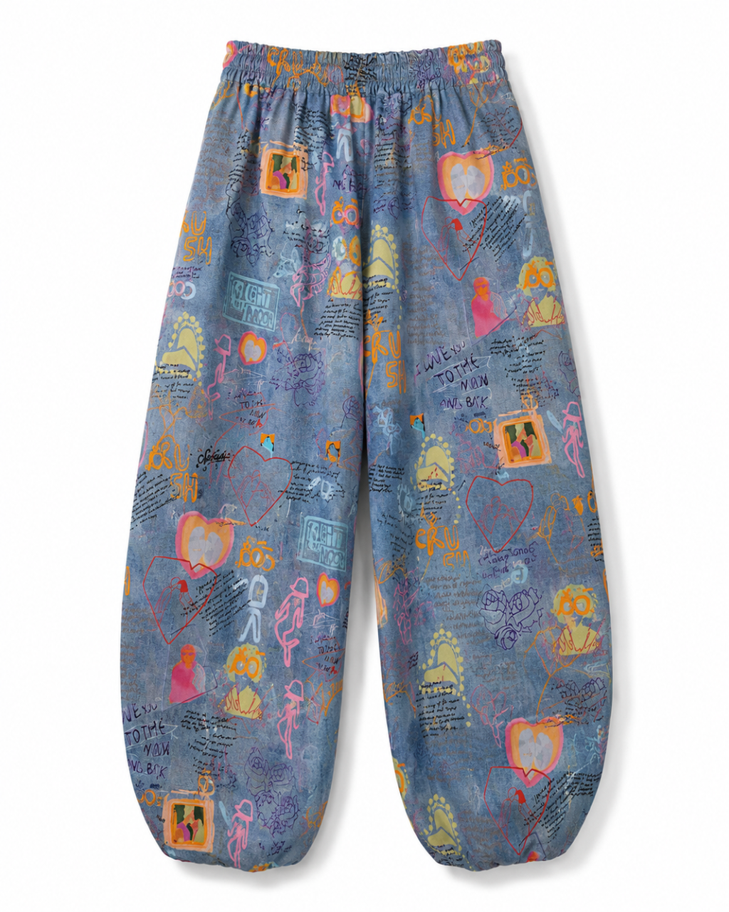 Pantalón Bombacho Graffiti Denim