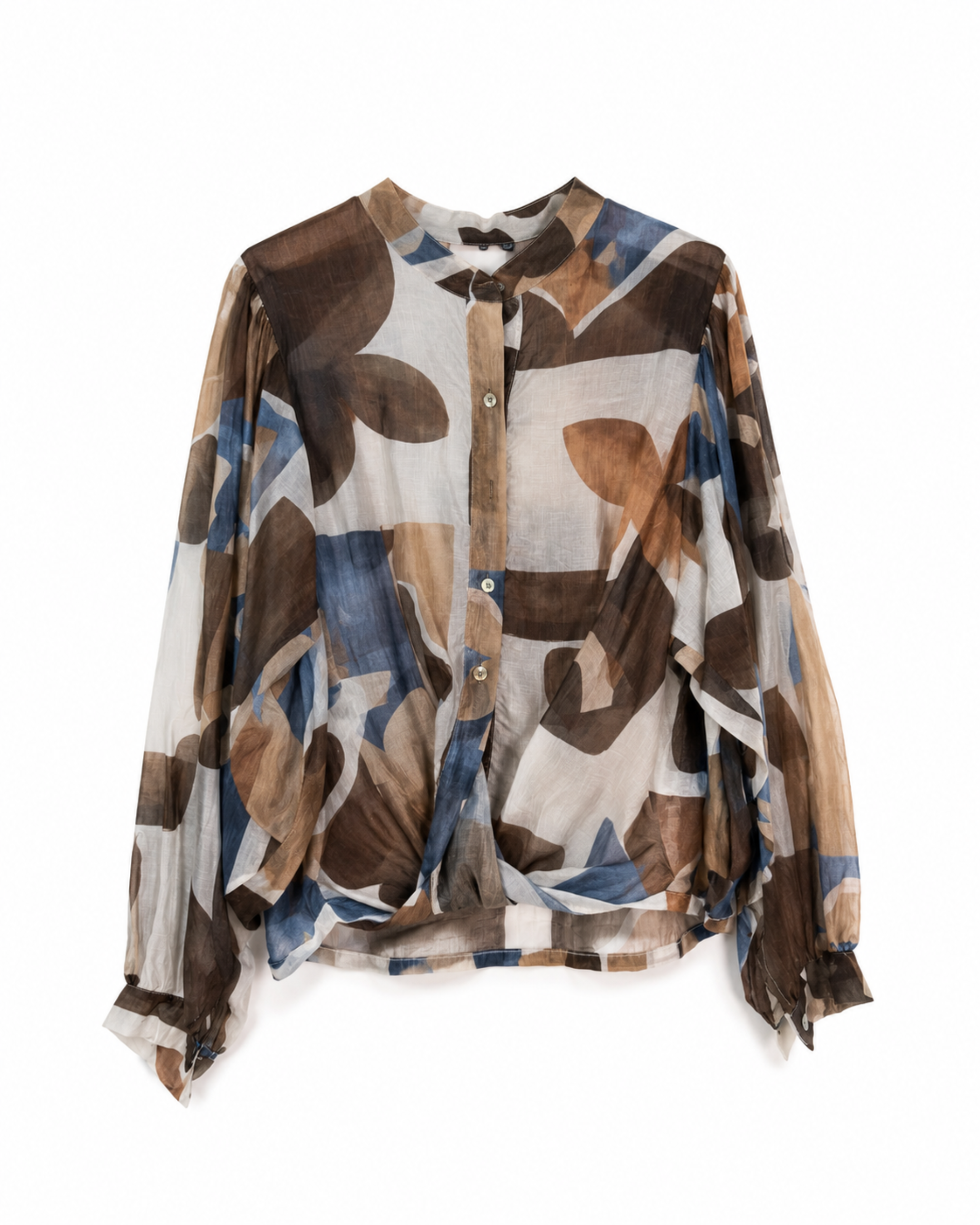 Camisa seda fina estampada