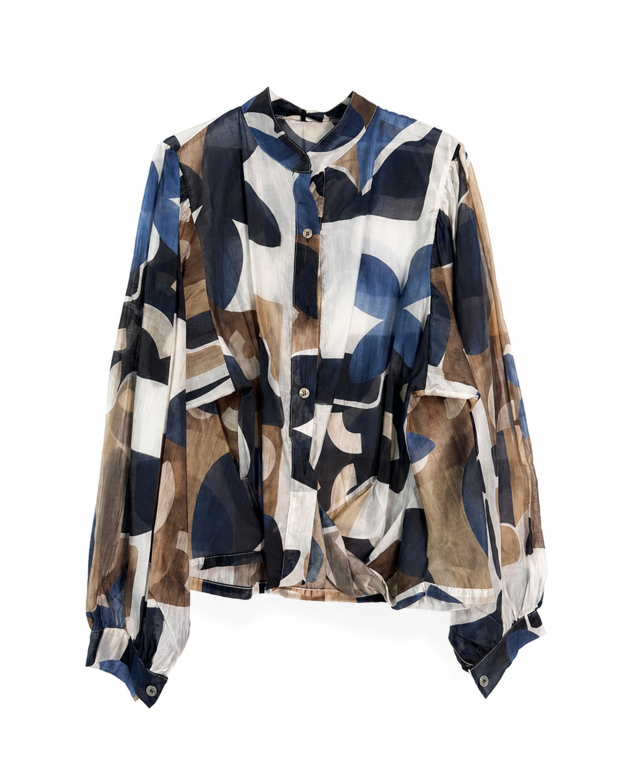 Camisa seda fina estampada